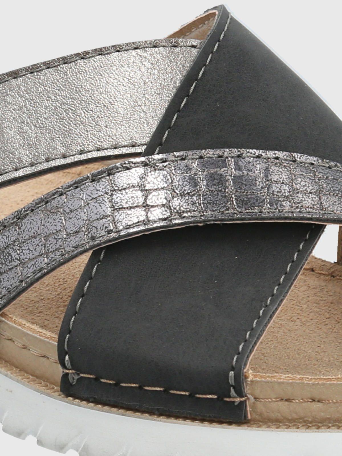 Sandalia Negro Mujer Bolonia -6