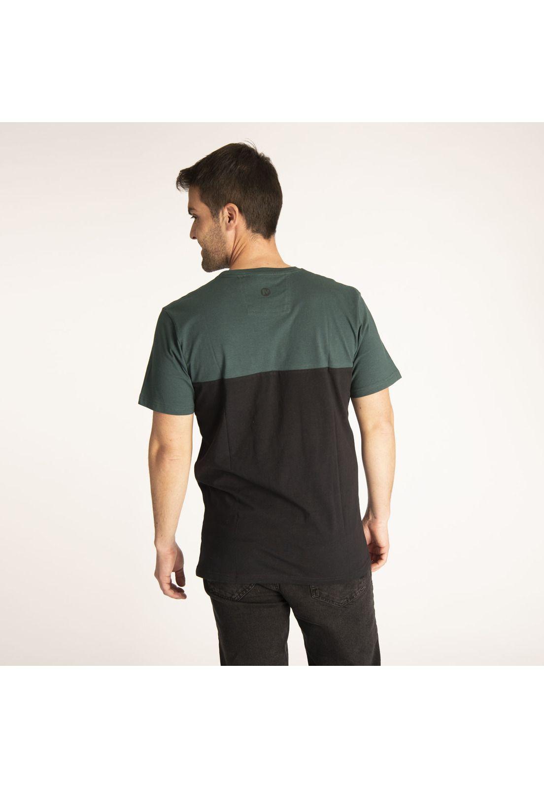 Polera M/C Hombre Color Block Tee Azul-3