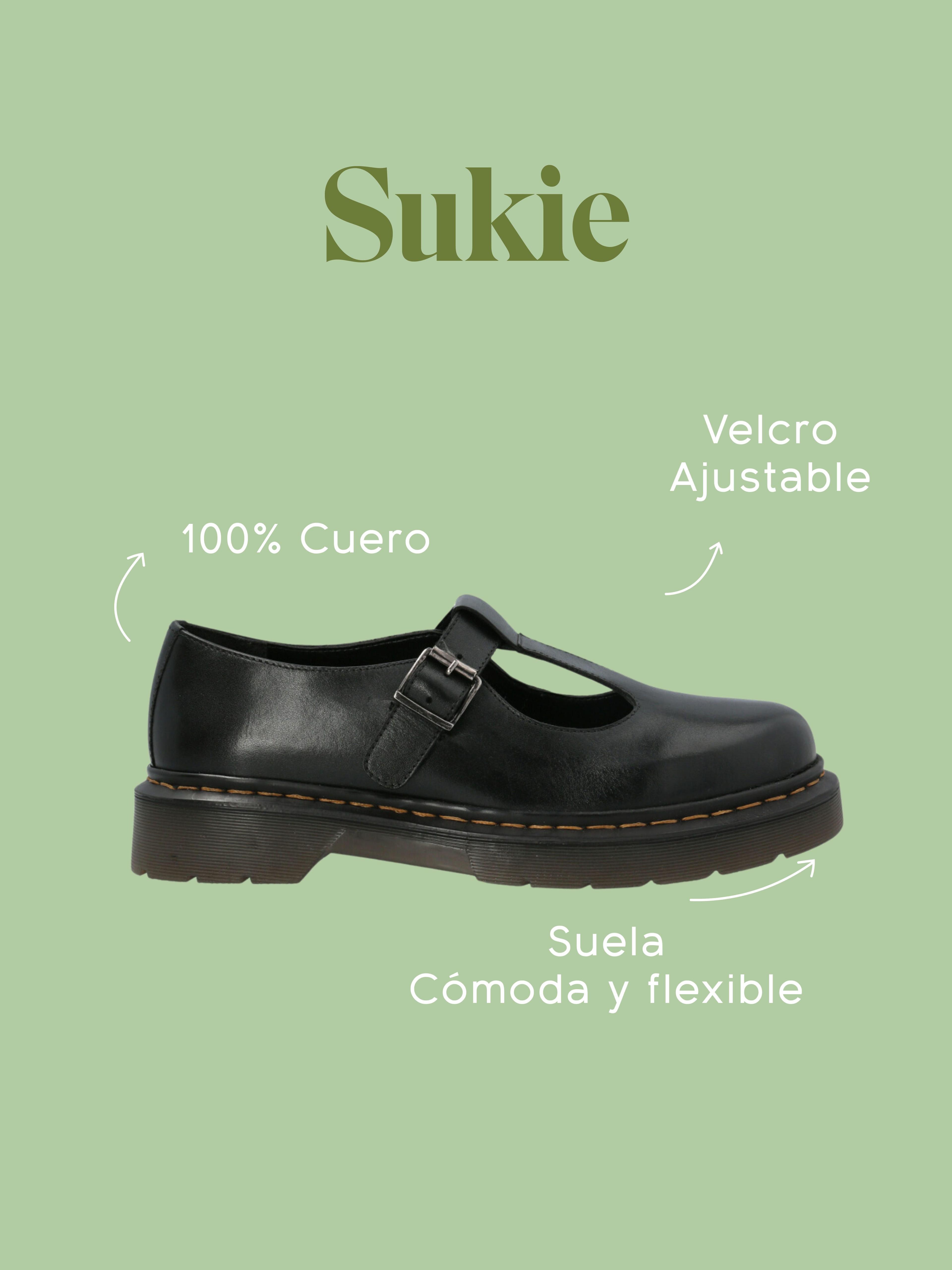 Guillermina Escolar Cuero Negra Niña Sukie-1