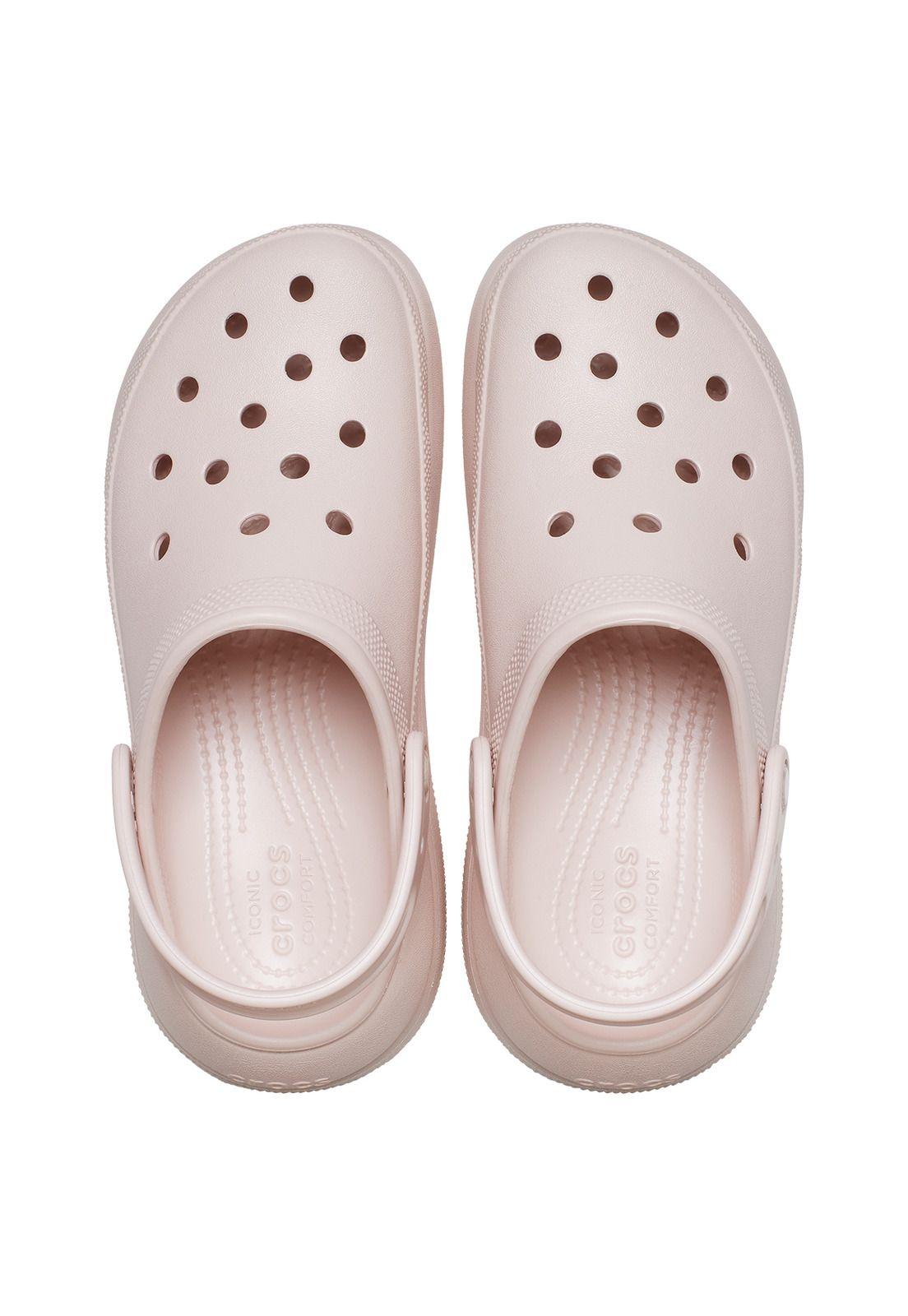 Zueco Crocs Mujer Crush Clog Rosado Pastel-4