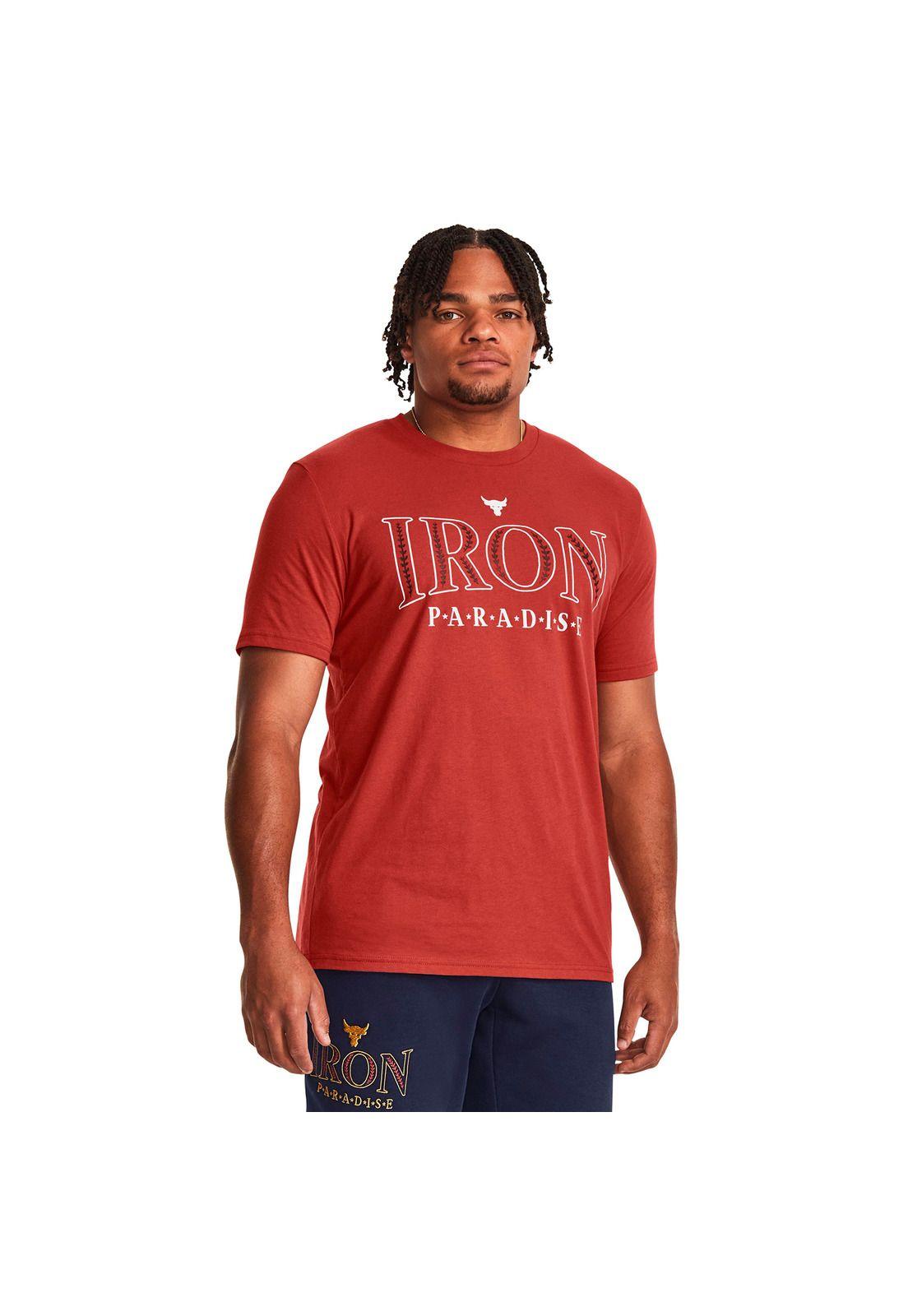 Polera M/C Train Project Rock Paradise Rojo Hombre-3