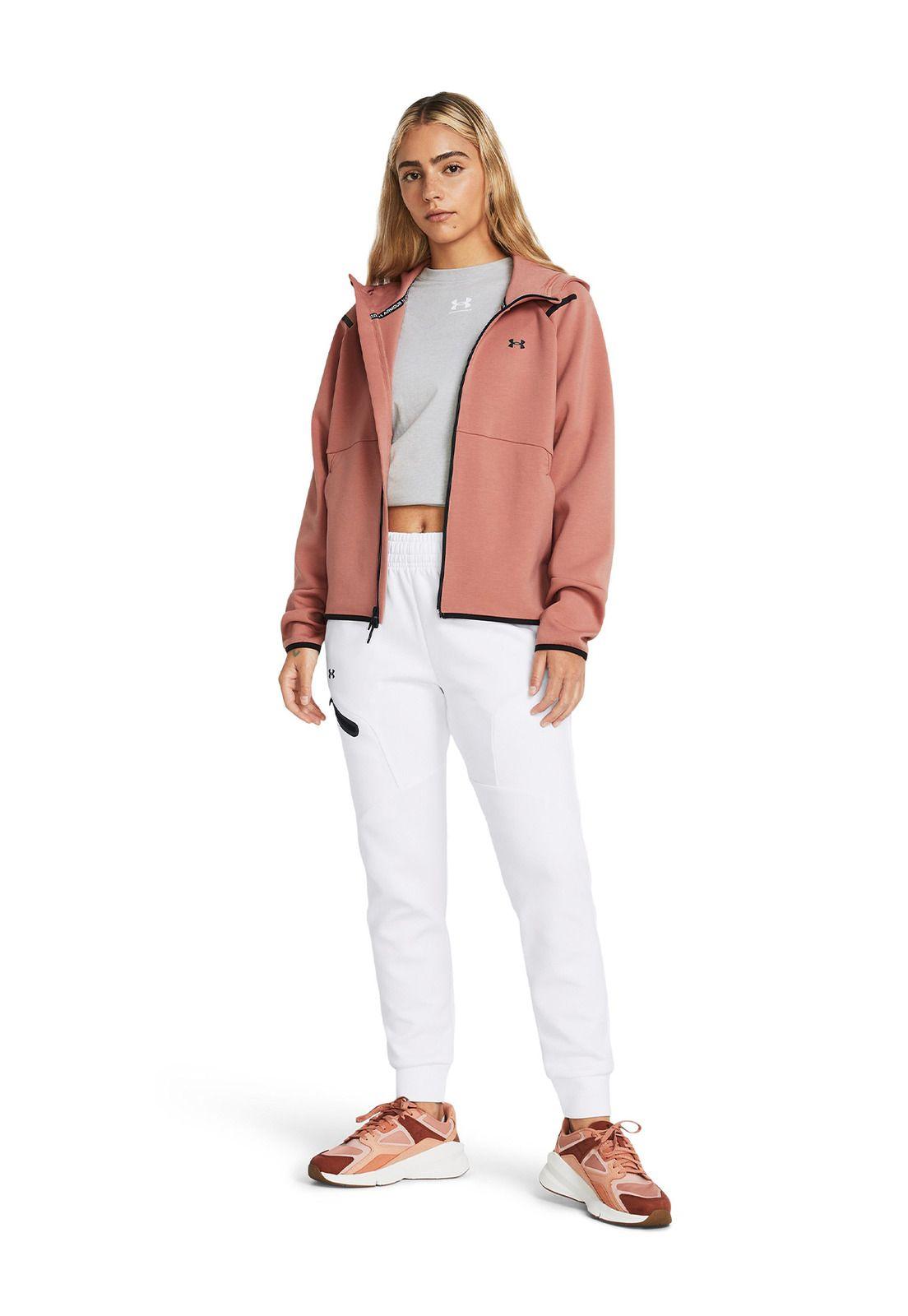 Polerón UA Unstoppable para mujer Rosado-5