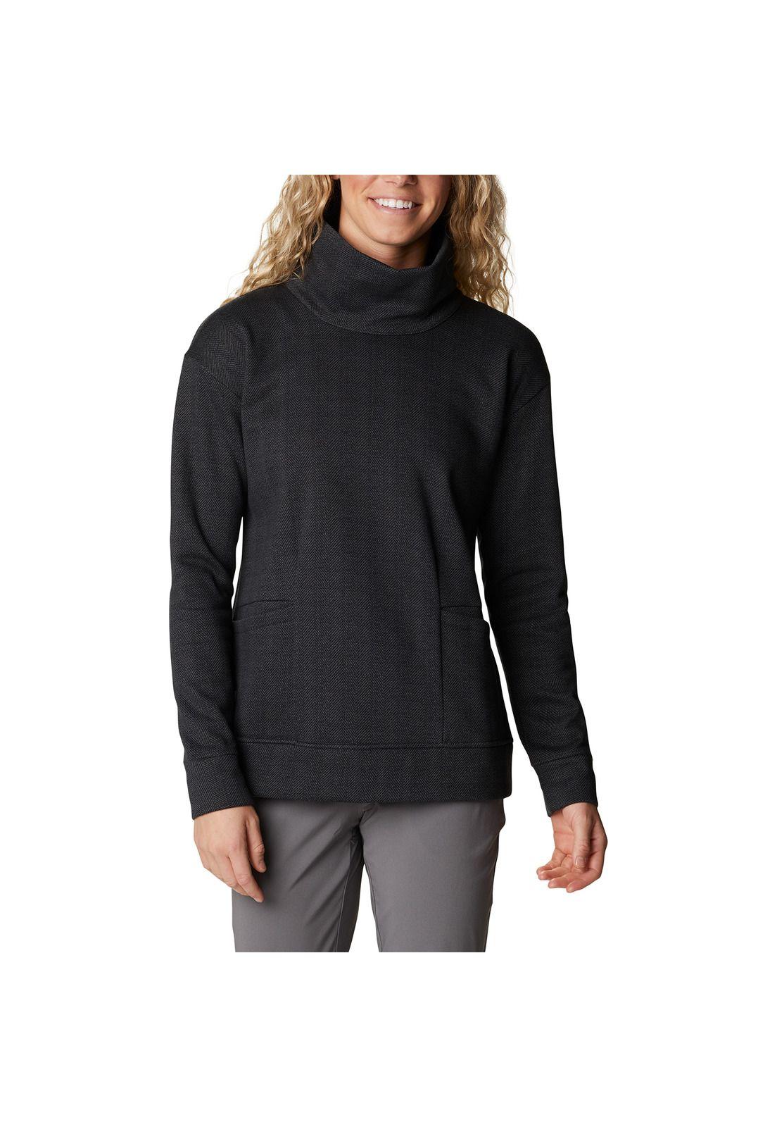 Polerón Mujer Lodge Funnel Pullove Negro-0