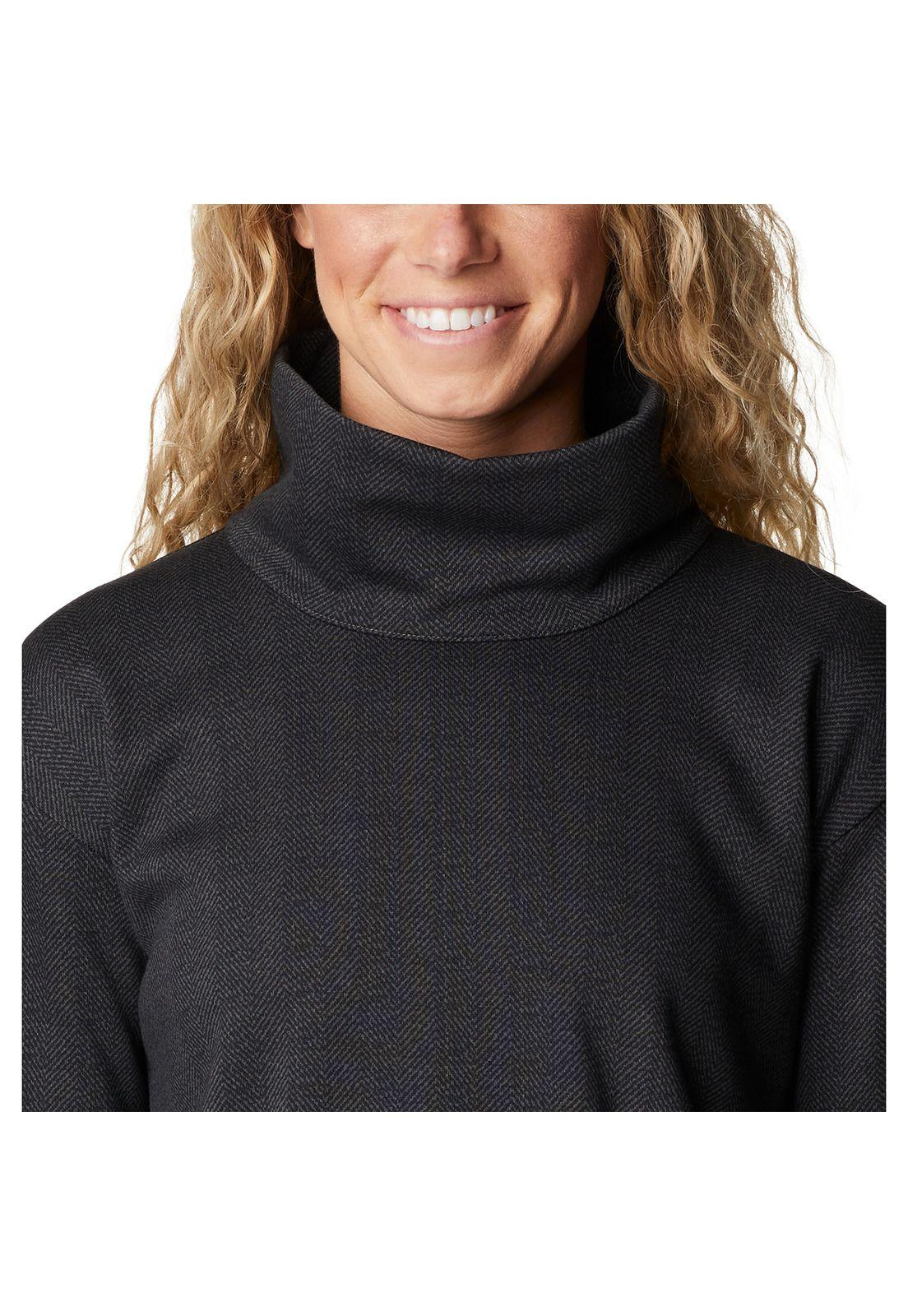 Polerón Mujer Lodge Funnel Pullove Negro-1