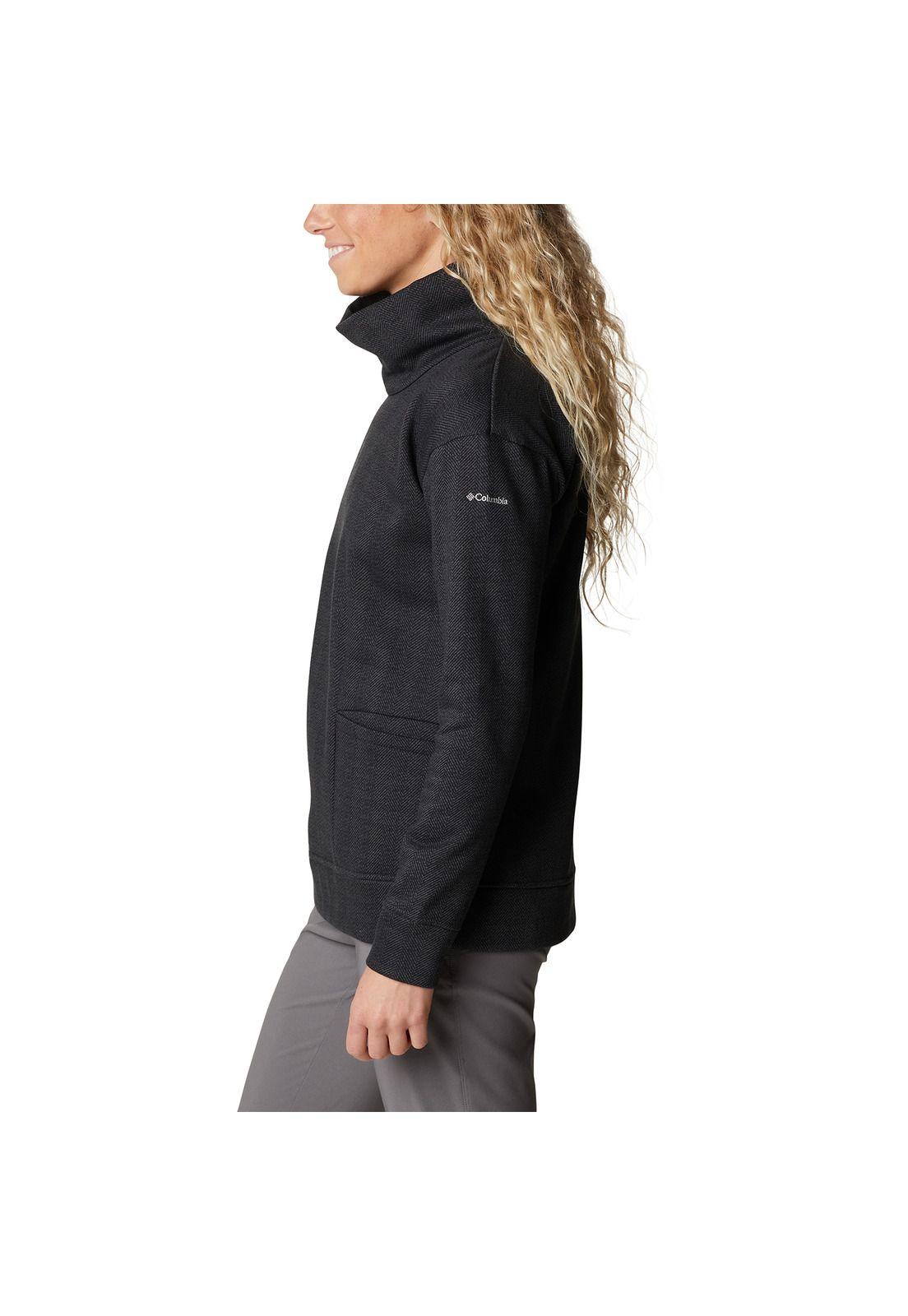 Polerón Mujer Lodge Funnel Pullove Negro-4