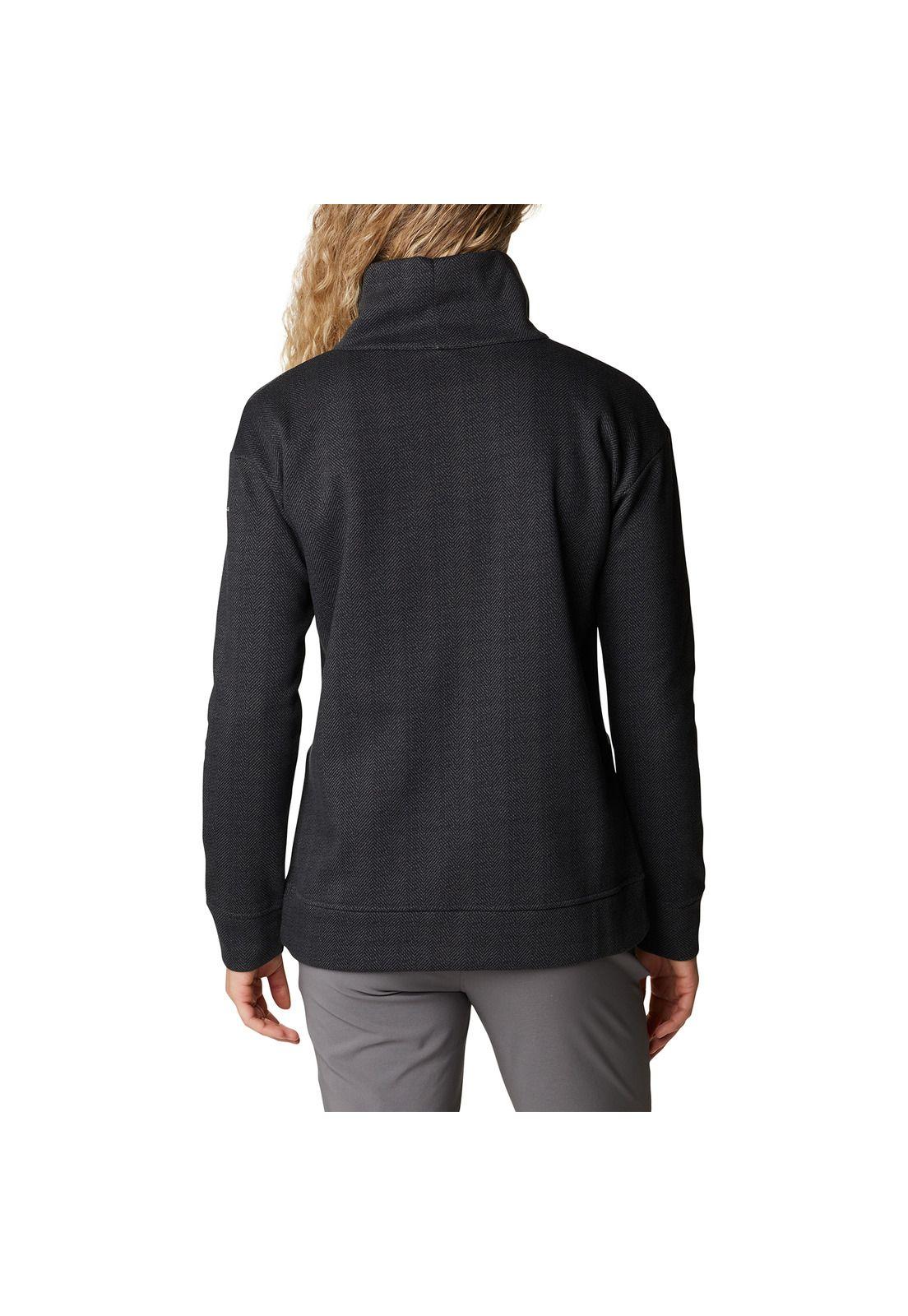 Polerón Mujer Lodge Funnel Pullove Negro-5