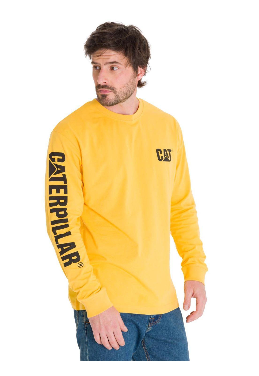 Polera Manga Larga Trademark Hombre Amarillo-0