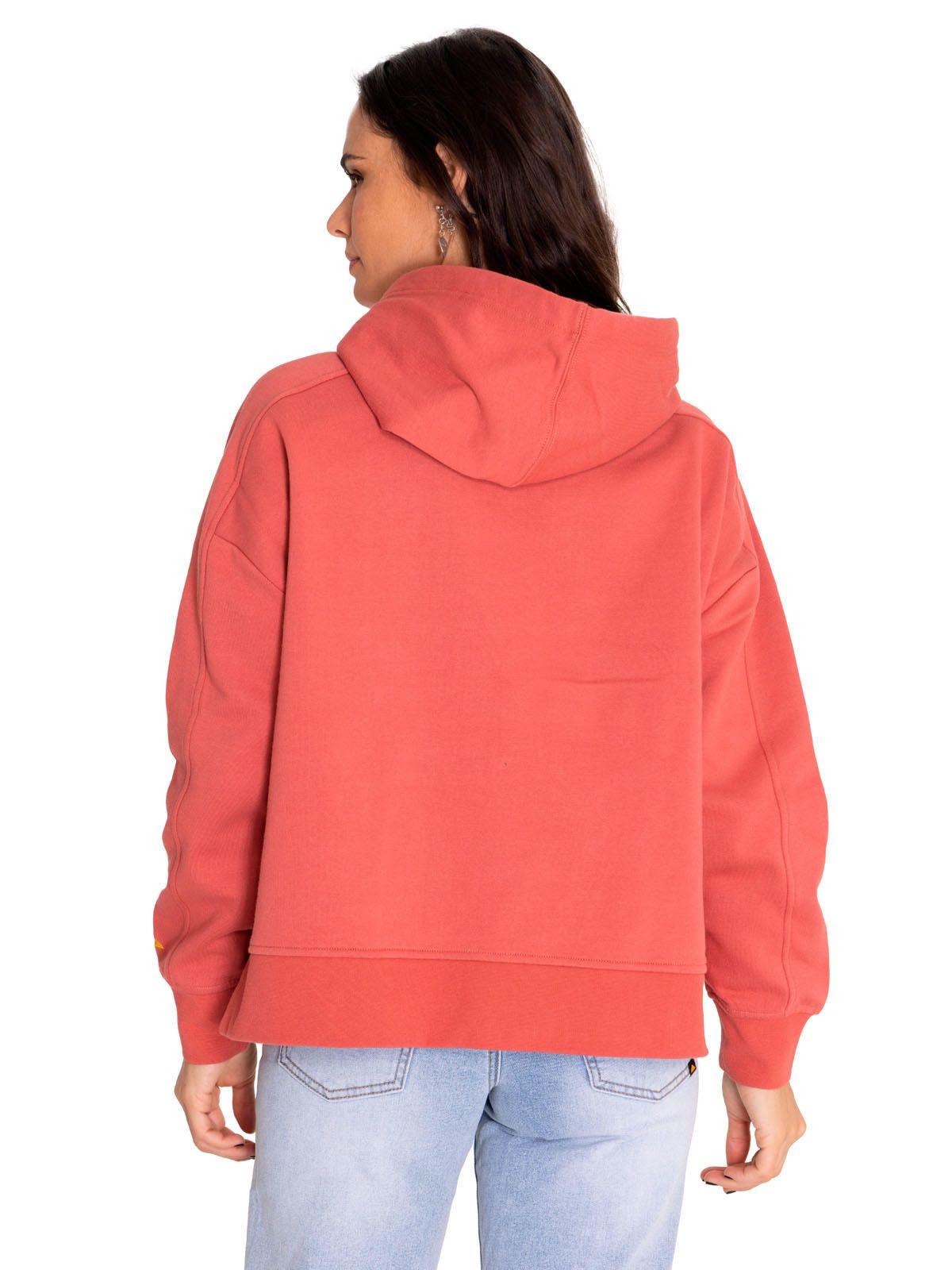 Polerón Mujer Fleece Oversized Cozy Hoodie Rojo-3