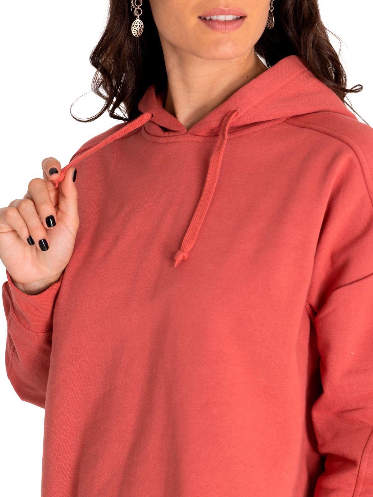Polerón Mujer Fleece Oversized Cozy Hoodie Rojo-4
