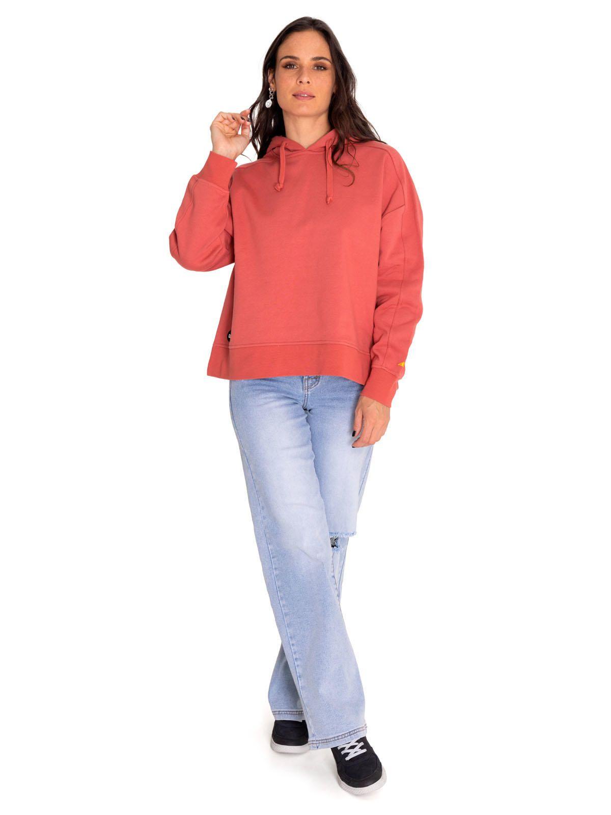Polerón Mujer Fleece Oversized Cozy Hoodie Rojo-6