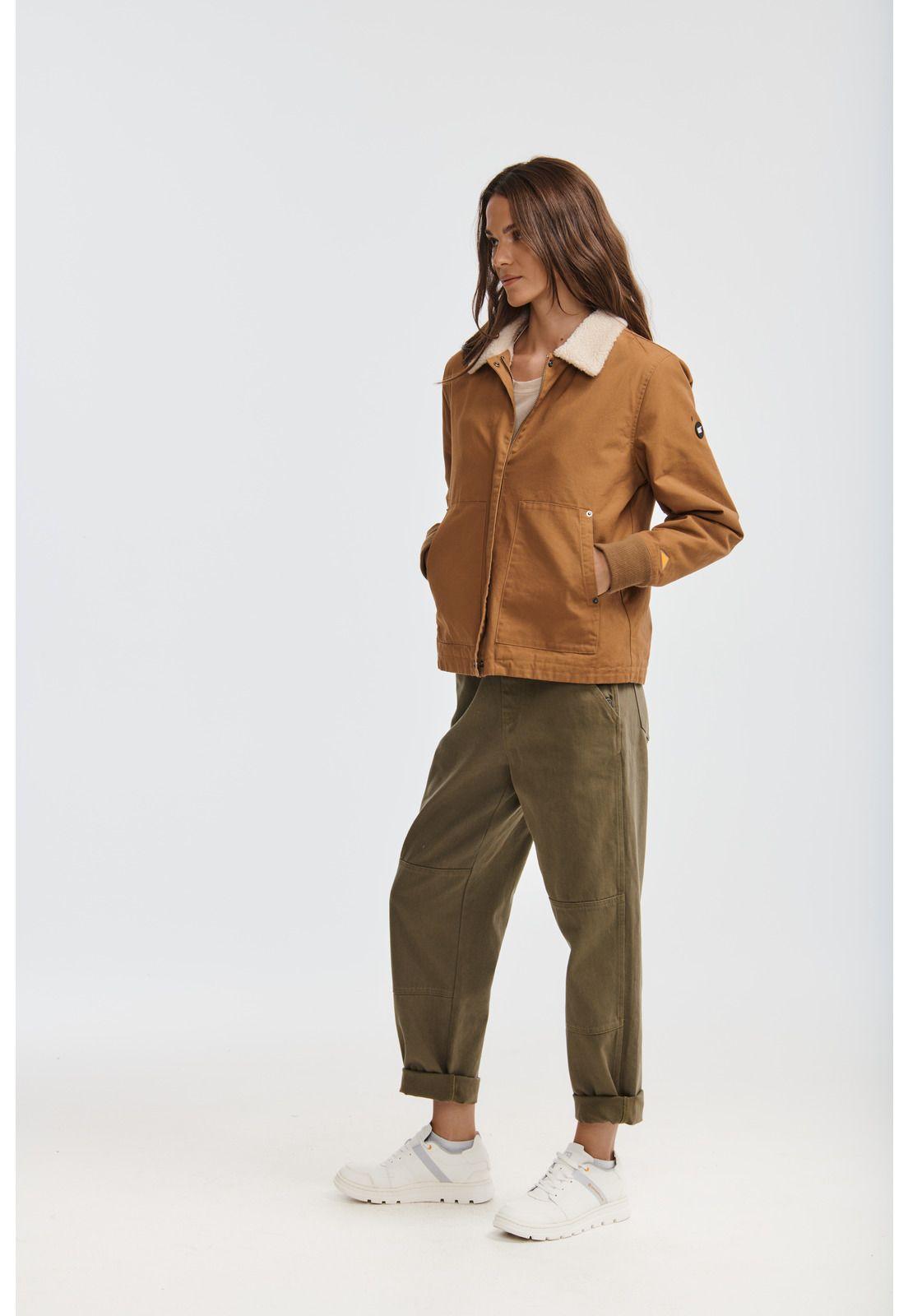 Chaqueta Mujer Sherpa Lined Chore Café-3