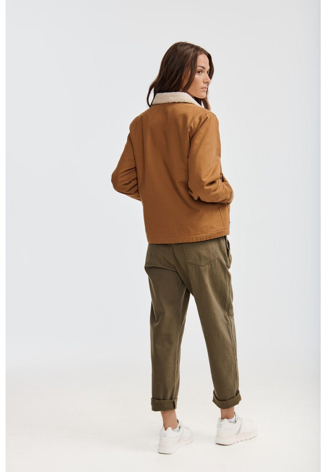 Chaqueta Mujer Sherpa Lined Chore Café-6