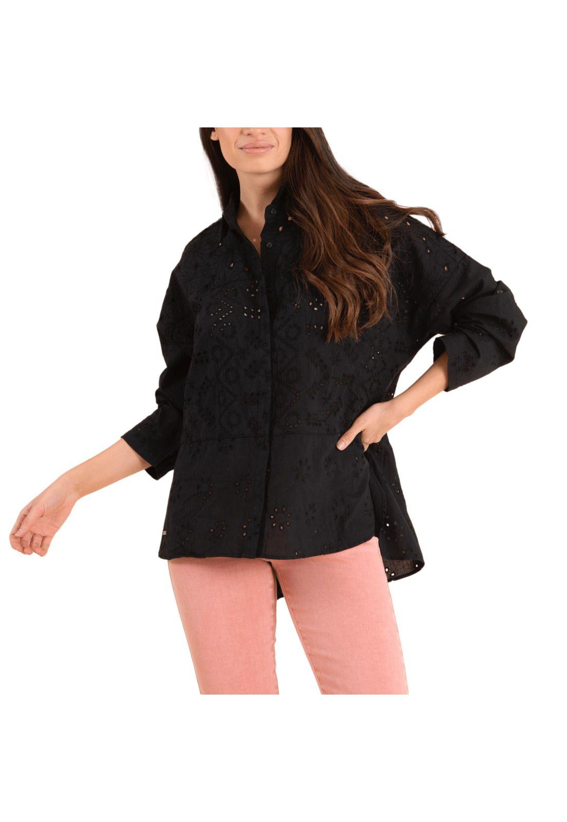 Blusa Algodón Orgánico Mujer Aruba Negro-0