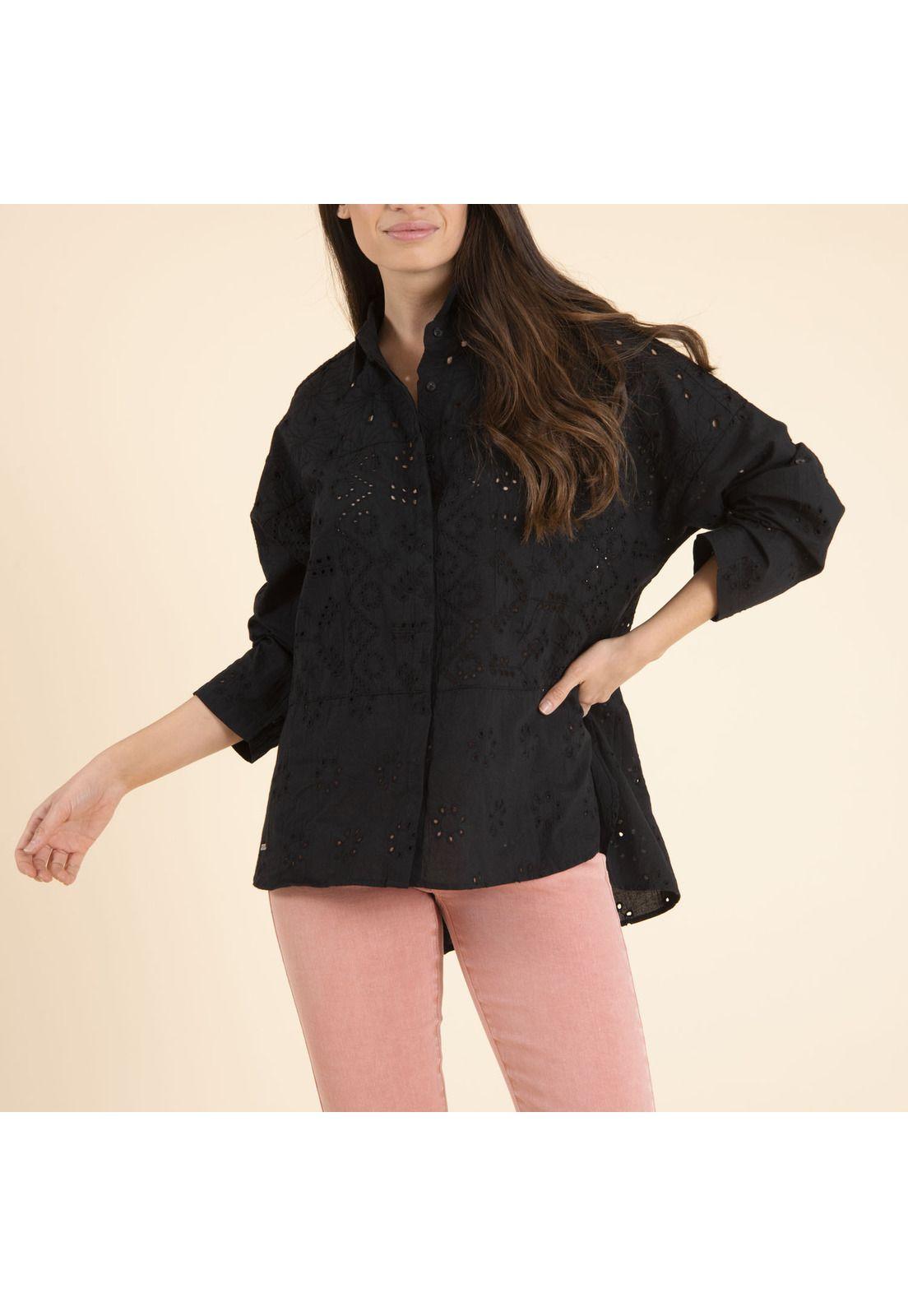 Blusa Algodón Orgánico Mujer Aruba Negro-1