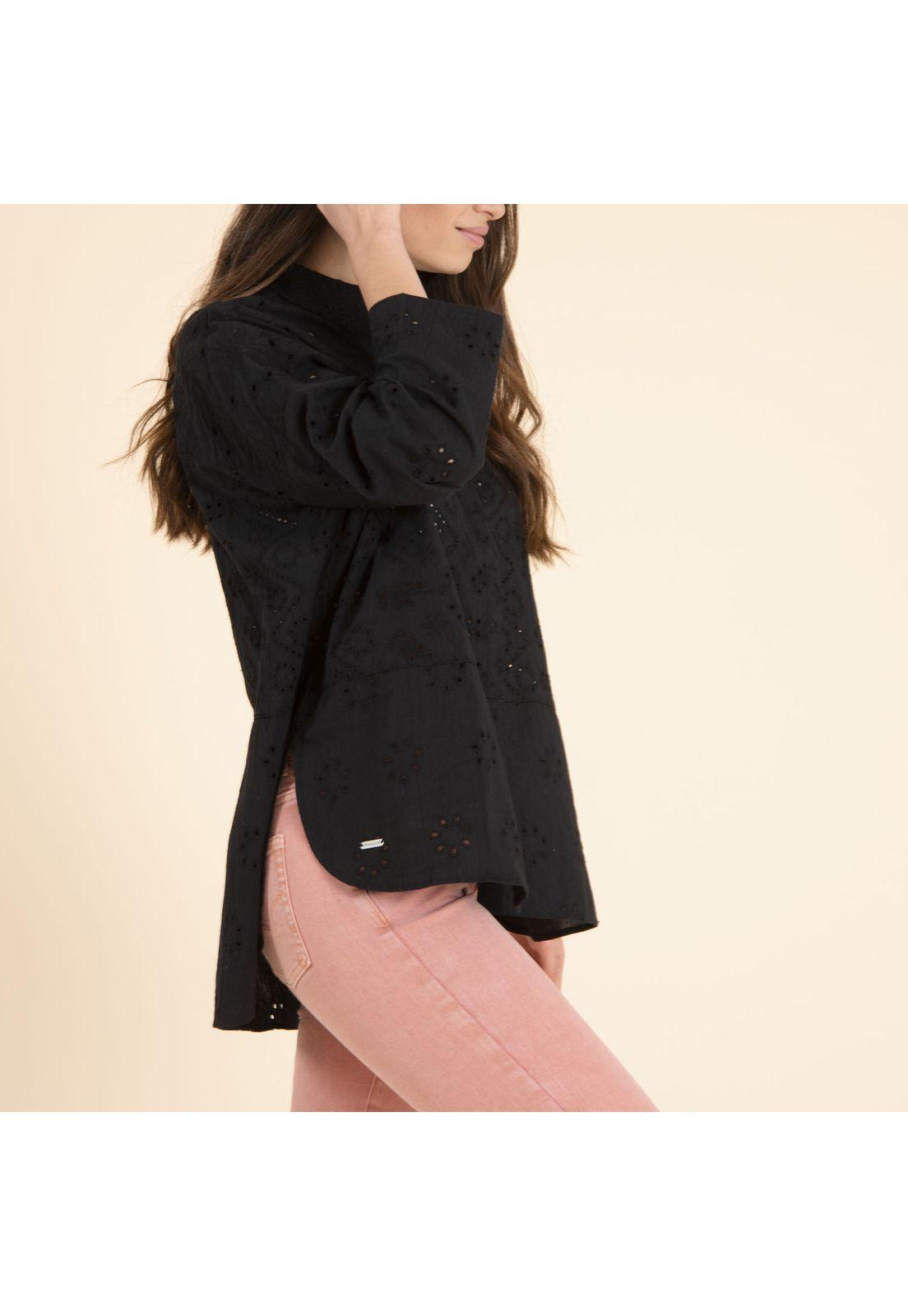 Blusa Algodón Orgánico Mujer Aruba Negro-3