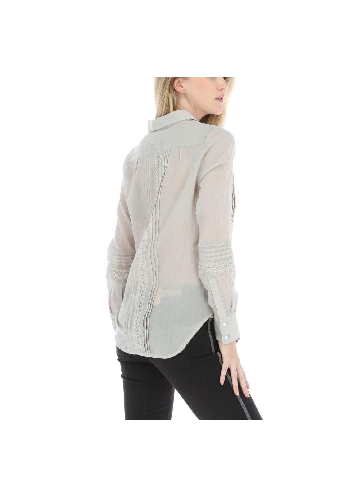 Blusa Mujer Algodón Tape Gris-1