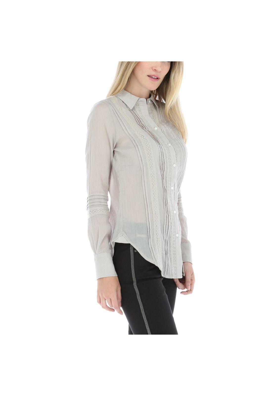 Blusa Mujer Algodón Tape Gris-3