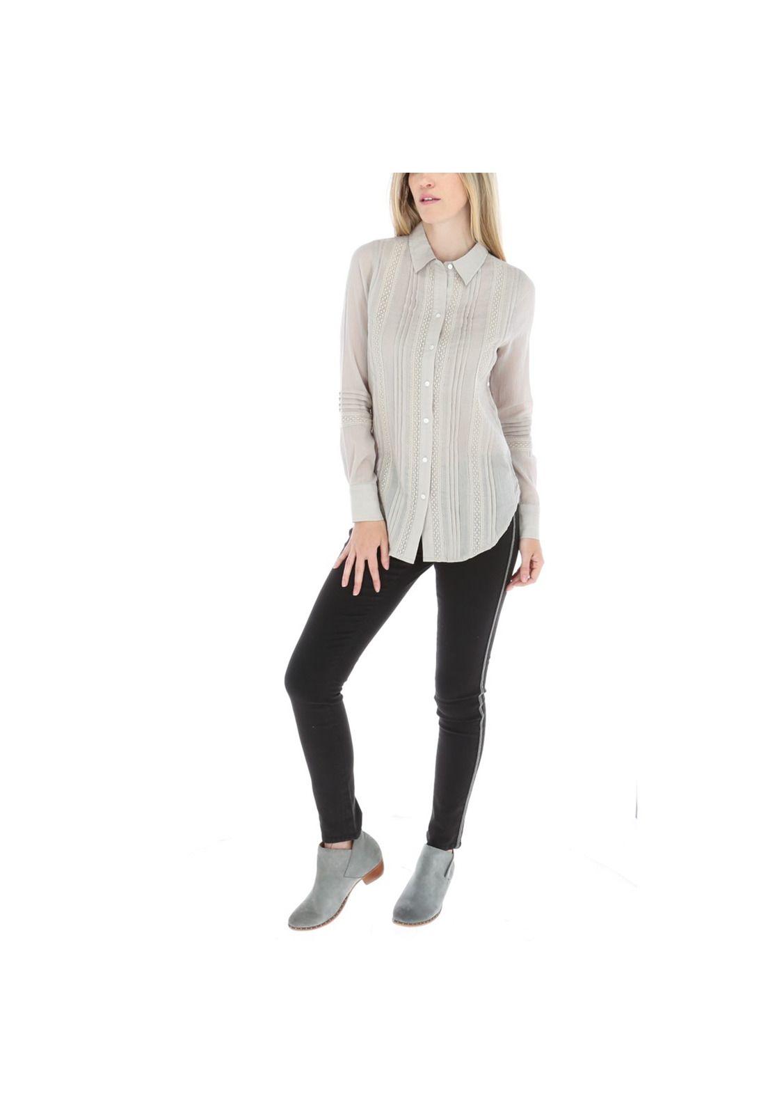Blusa Mujer Algodón Tape Gris-4