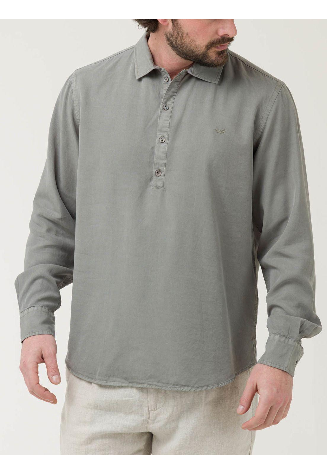 Camisa Tencel Hombre Tencelhalf Gris-4