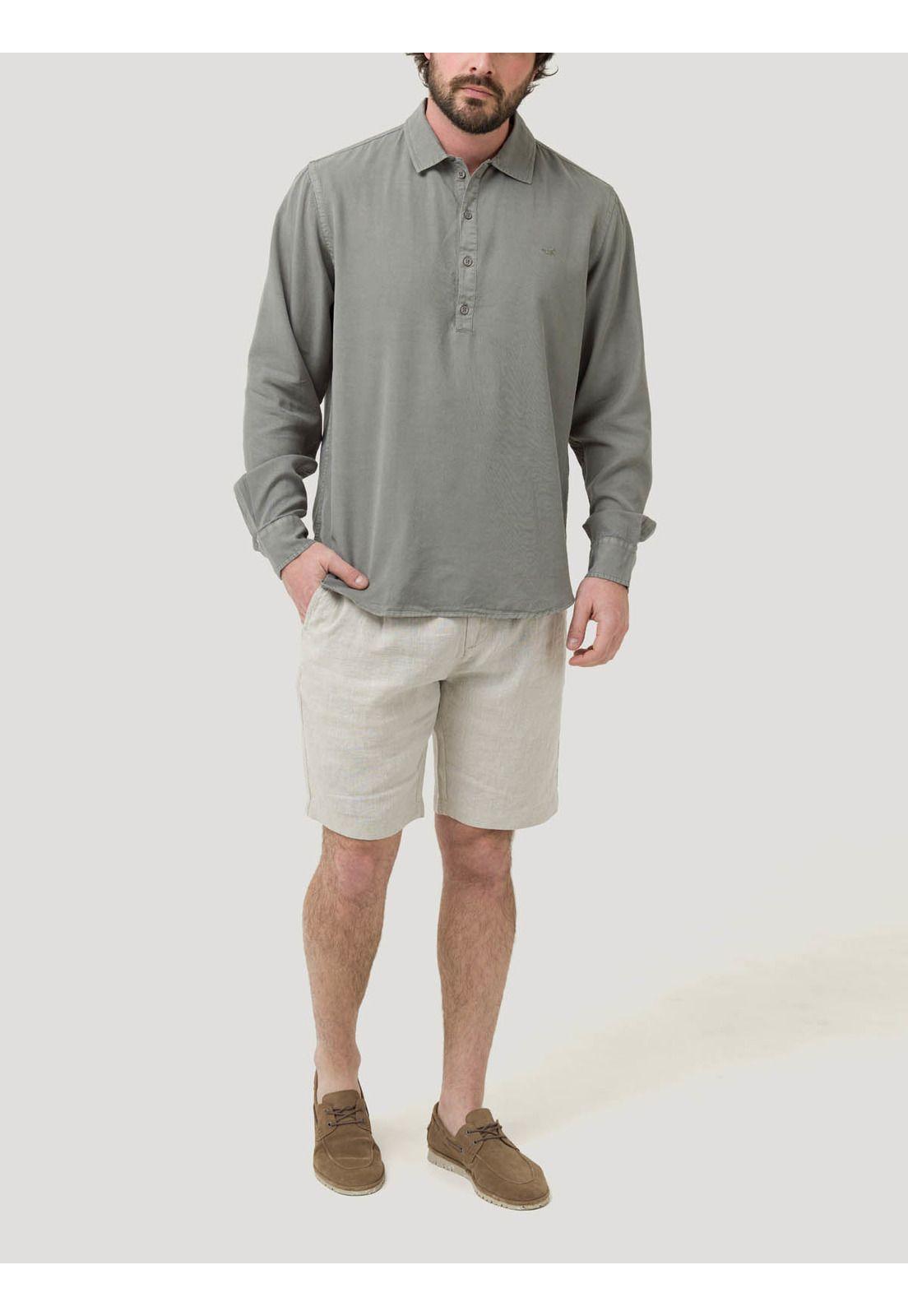 Camisa Tencel Hombre Tencelhalf Gris-7