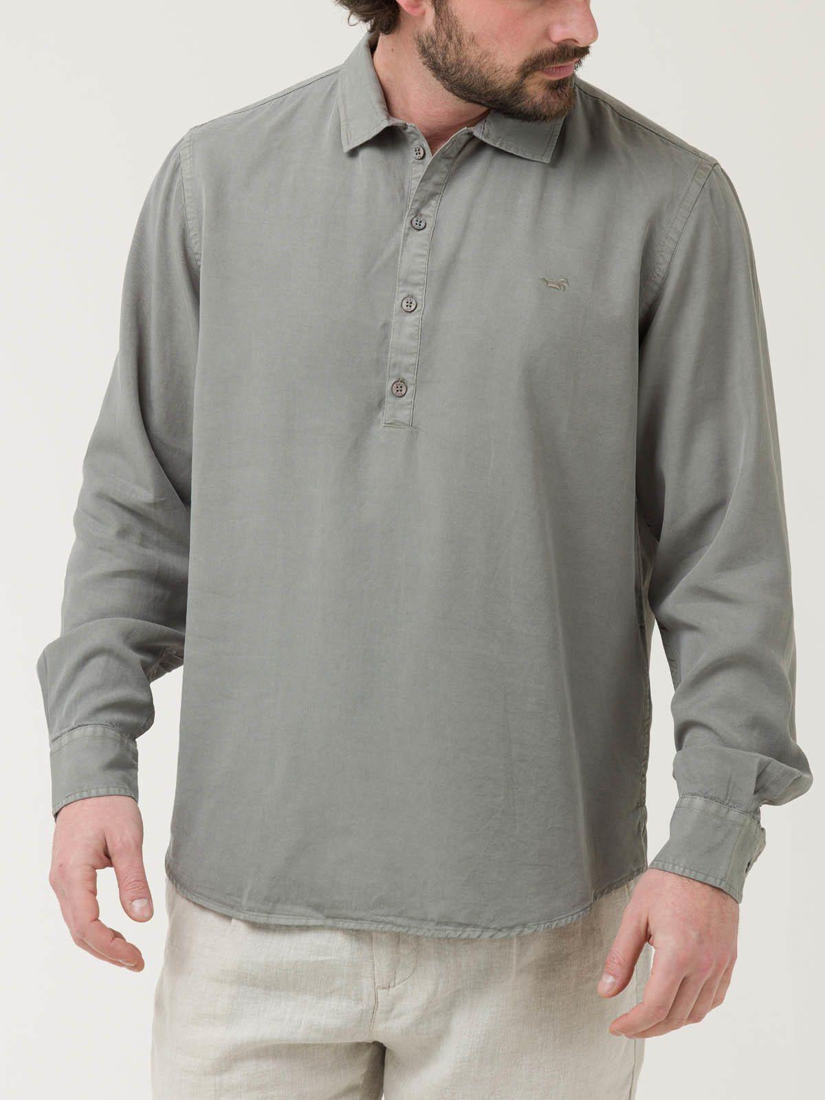 Camisa Tencel Hombre Tencelhalf Gris-4