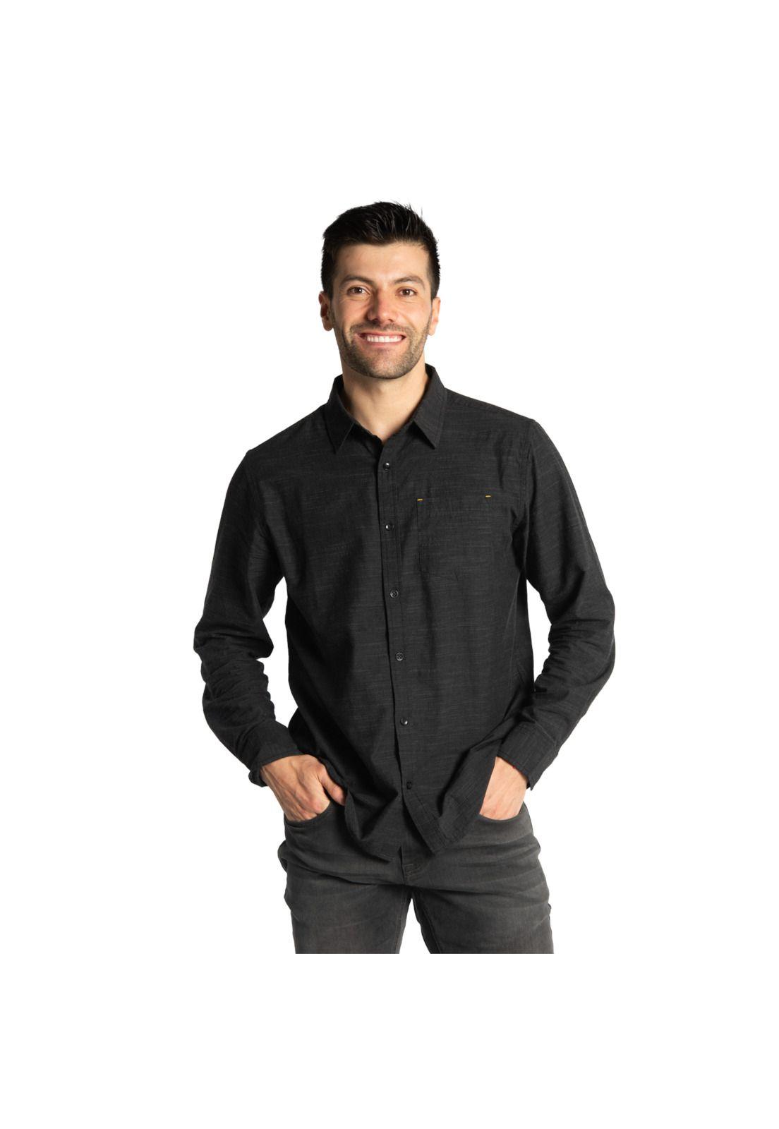 Camisa Manga Larga Hombre Fdtn Slub Ls Shirt Negro-0