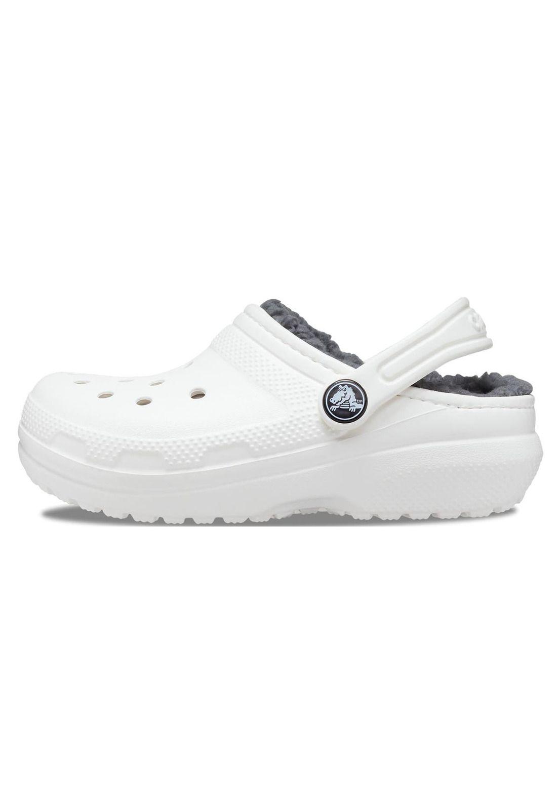Zueco Crocs Niño Classic Lined Clog K Gris-1
