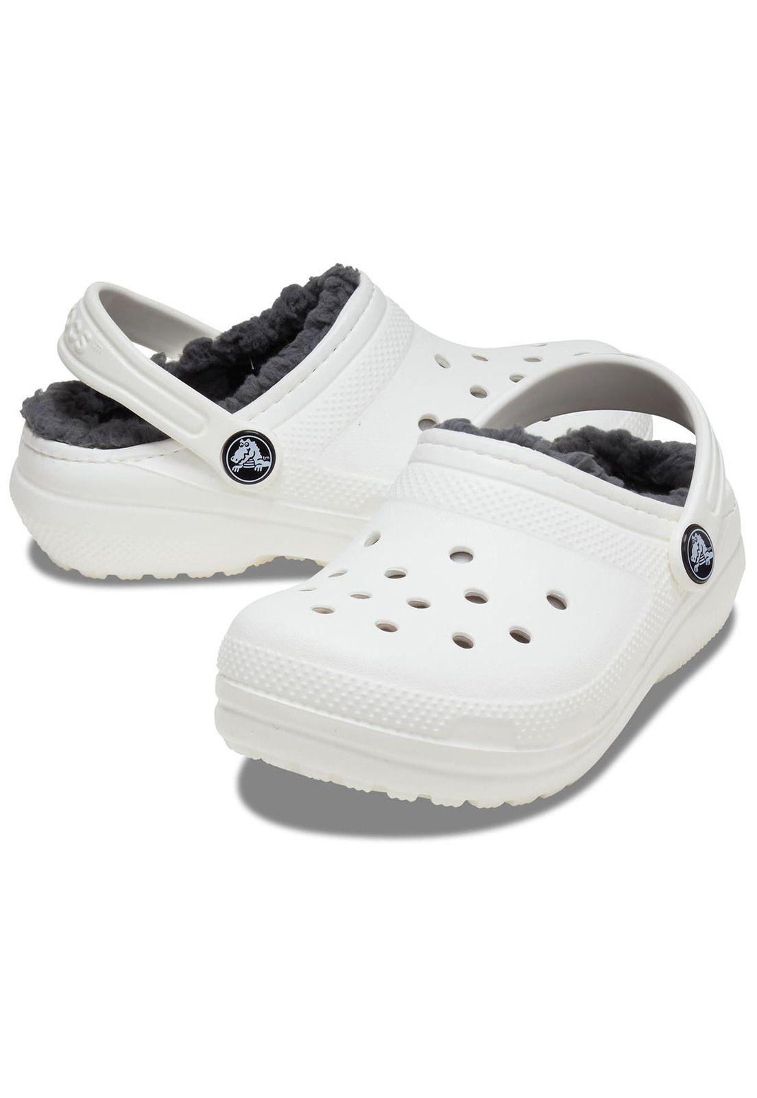 Zueco Crocs Niño Classic Lined Clog K Gris-3