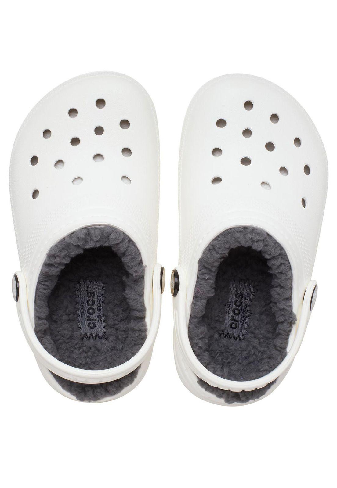 Zueco Crocs Niño Classic Lined Clog K Gris-4