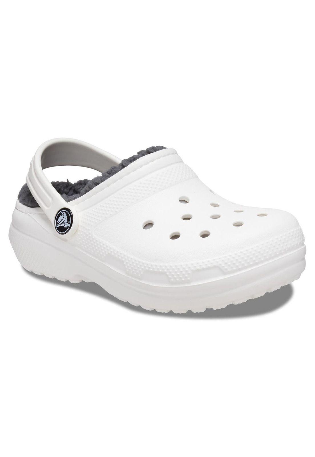 Zueco Crocs Niño Classic Lined Clog K Gris-6