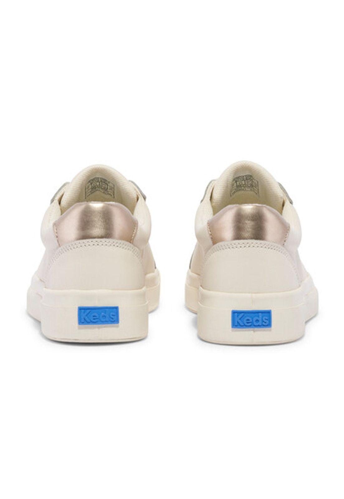 Zapatilla Cuero Beige Mujer Pursuit Lace Up -4