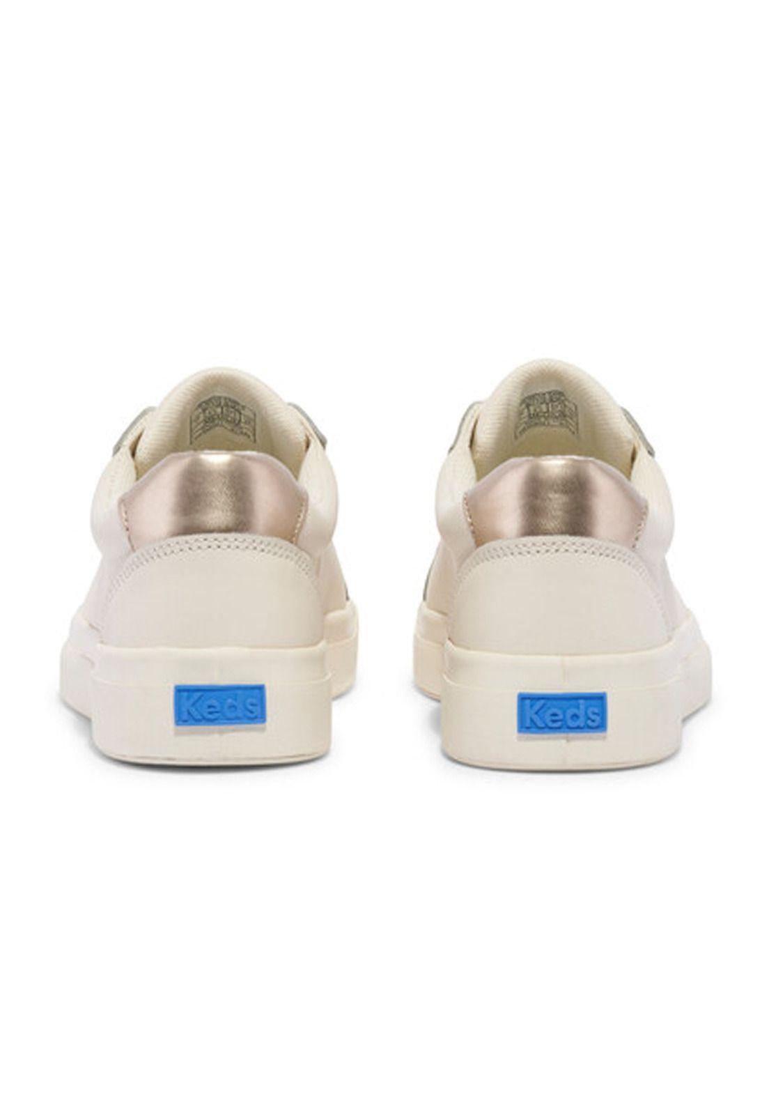 Zapatilla Cuero Beige Mujer Pursuit Lace Up -4