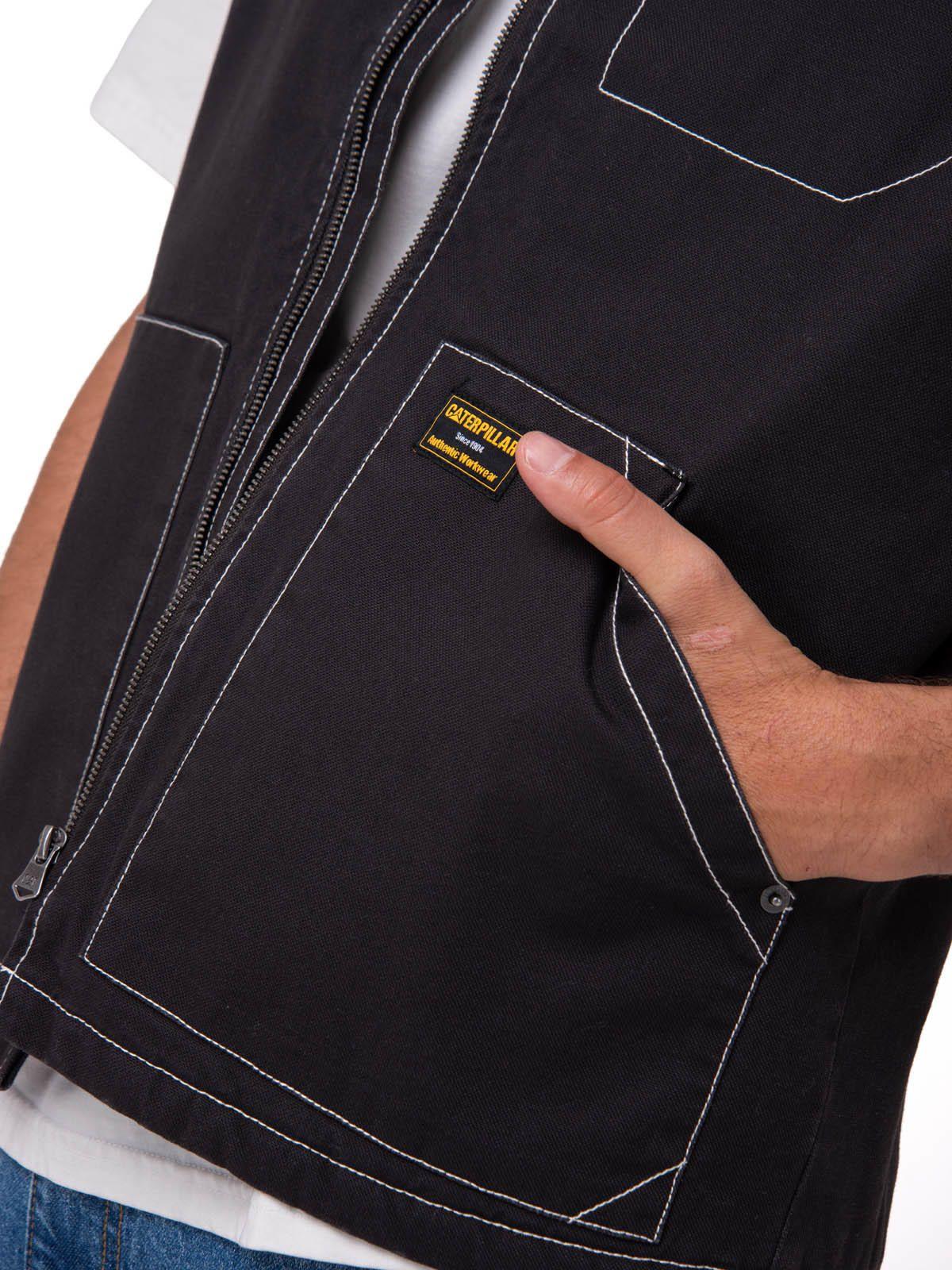 Chaqueta Sin Mangas Canvas Utility Negro-4