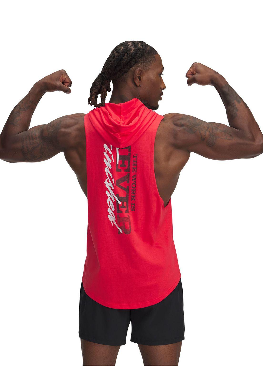 Polerón Sin Mangas Ua Project Rock Rojo Para Hombre-1