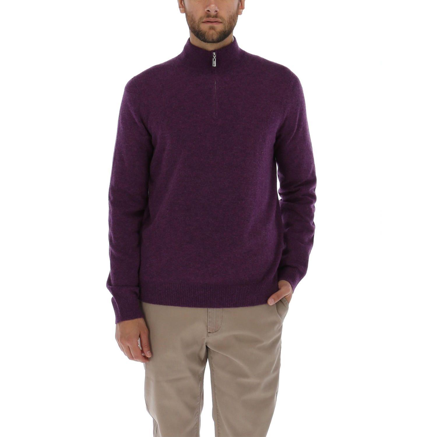 Chaleco Lana Hombre Halfzip Morado-0