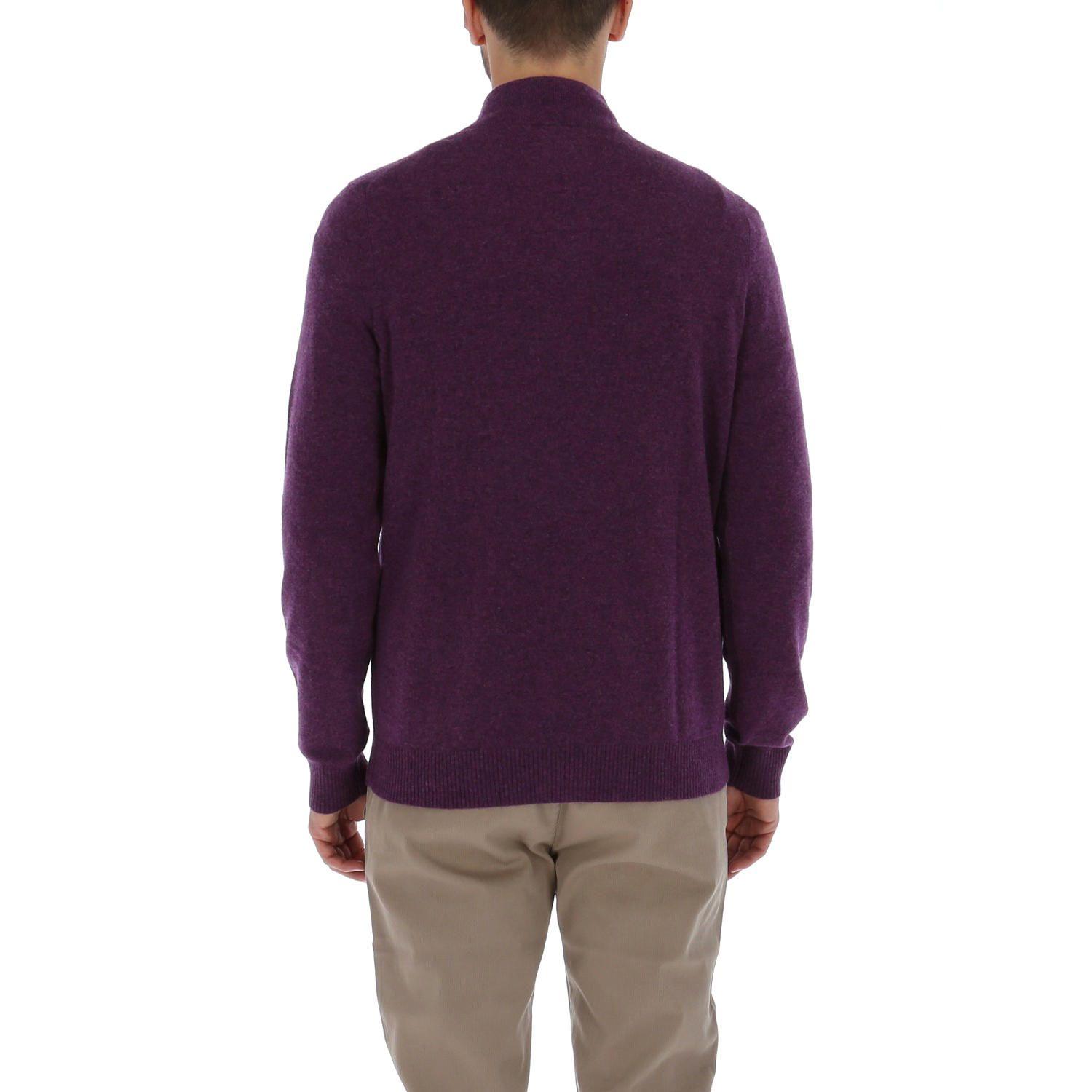 Chaleco Lana Hombre Halfzip Morado-3