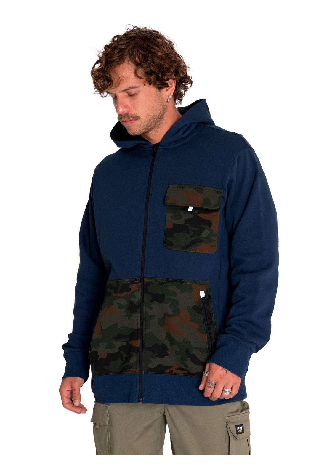 Polerón Hombre Utility Hood Banner Sweatshirt Azul-0