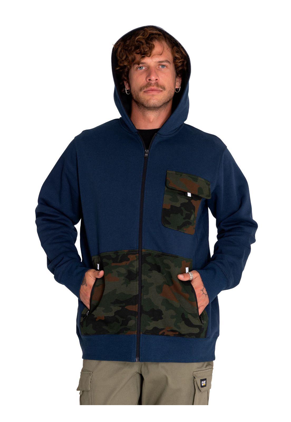 Polerón Hombre Utility Hood Banner Sweatshirt Azul-1
