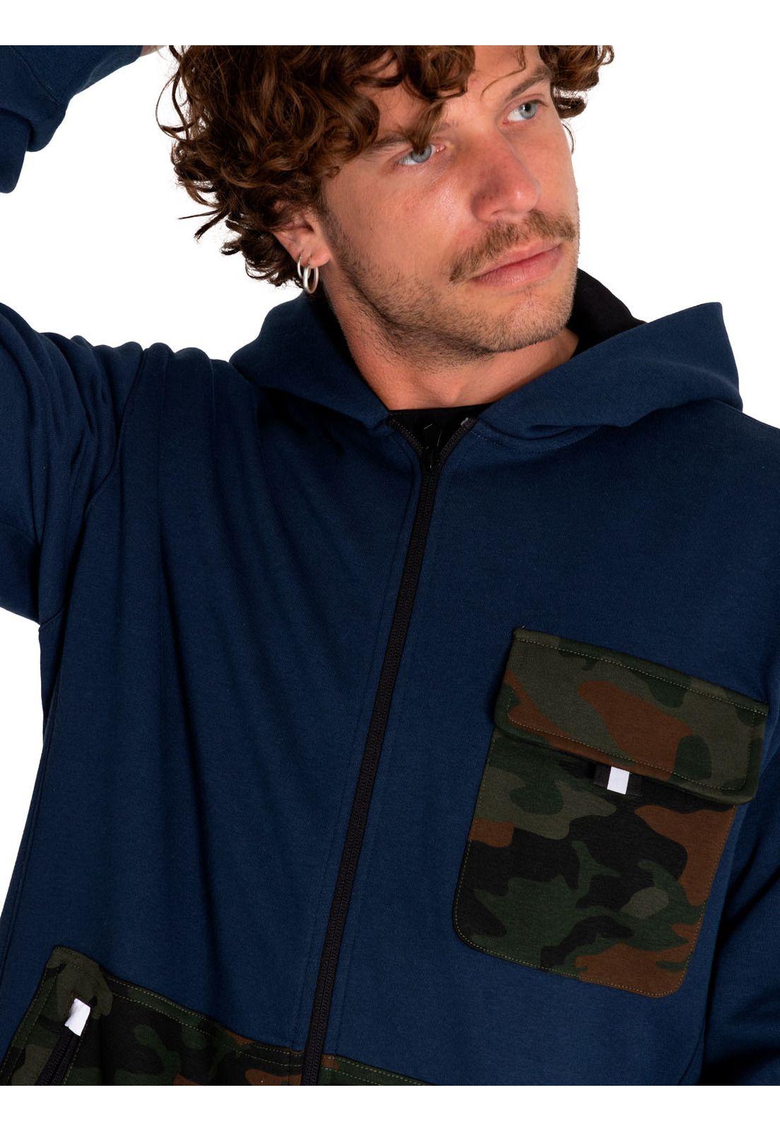 Polerón Hombre Utility Hood Banner Sweatshirt Azul-5