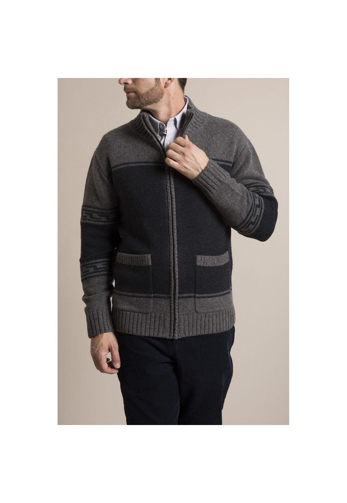 Cardigan Warm Rockford Azul-1