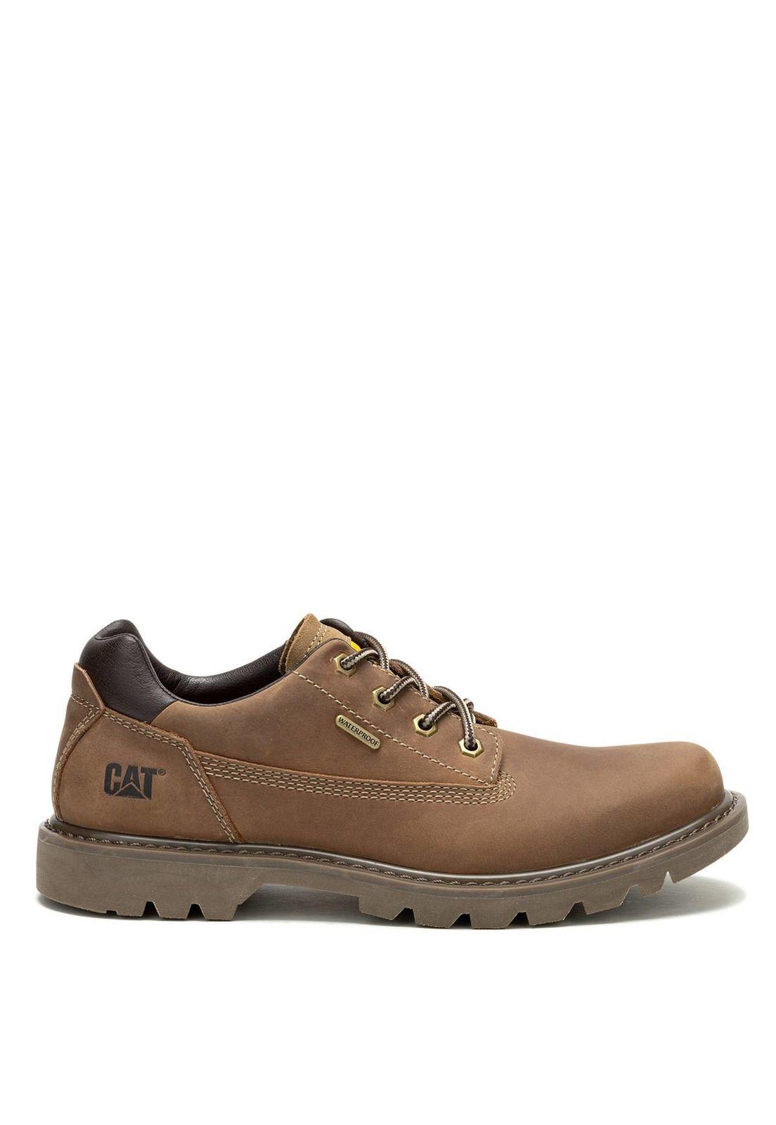 Zapato Impermeable Cuero Hombre Colorado Low 2 Café-1