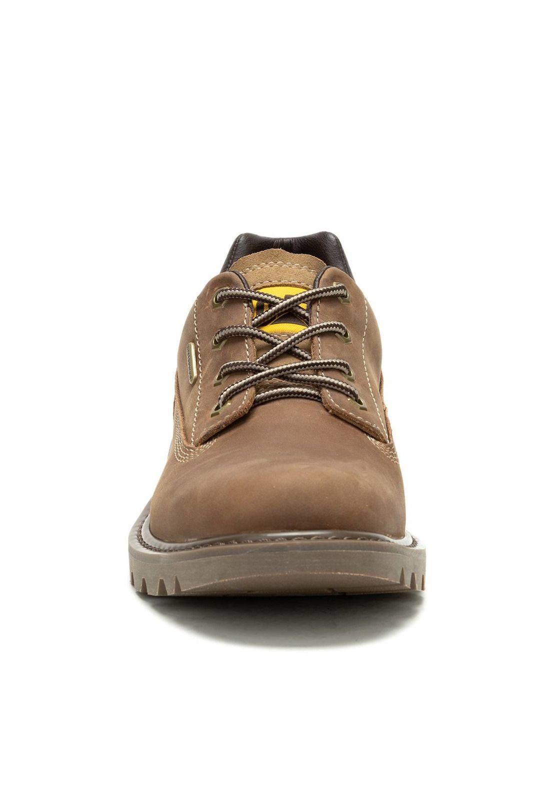 Zapato Impermeable Cuero Hombre Colorado Low 2 Café-4