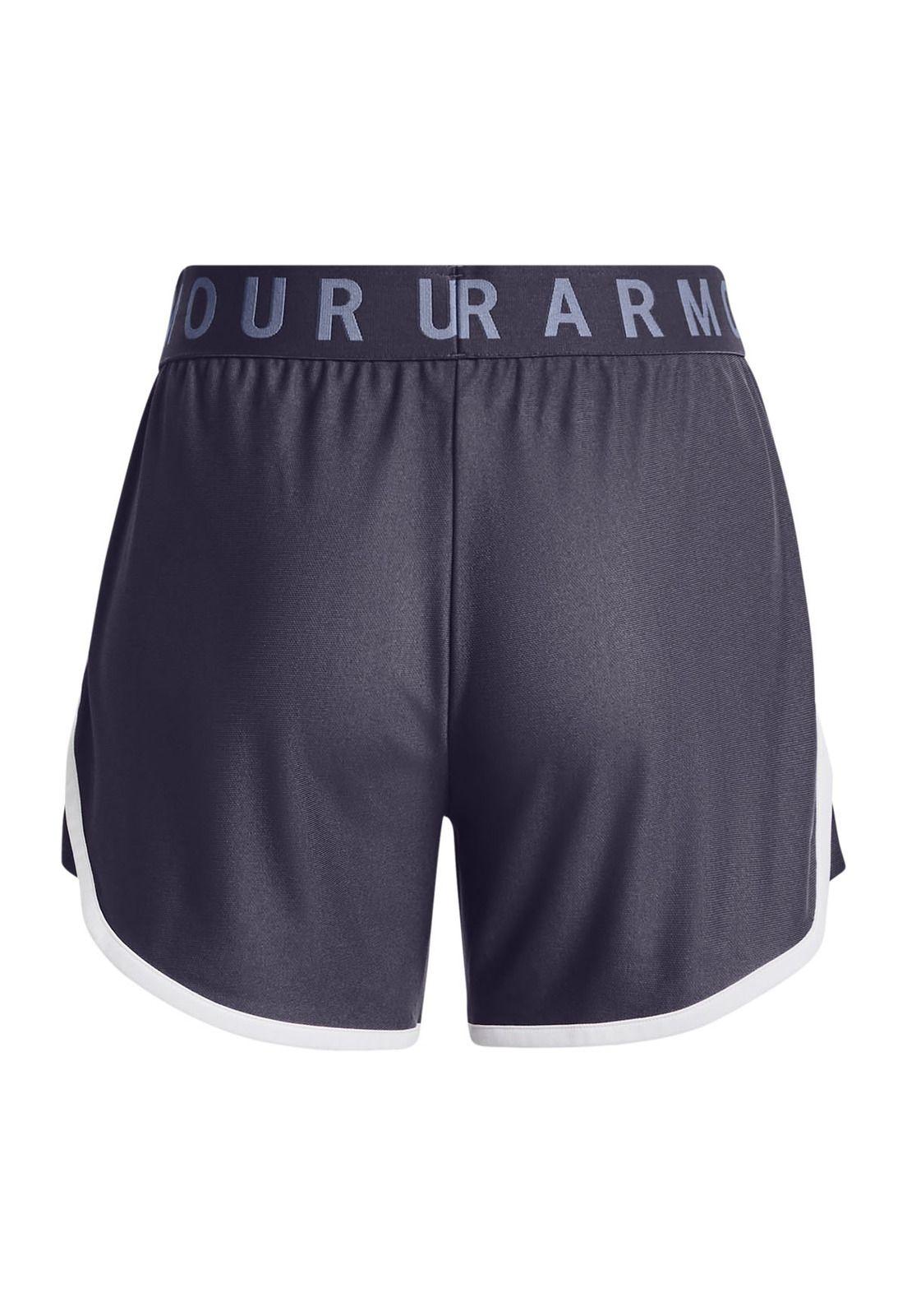 Shorts UA Play Up de 5" para mujer Gris-1