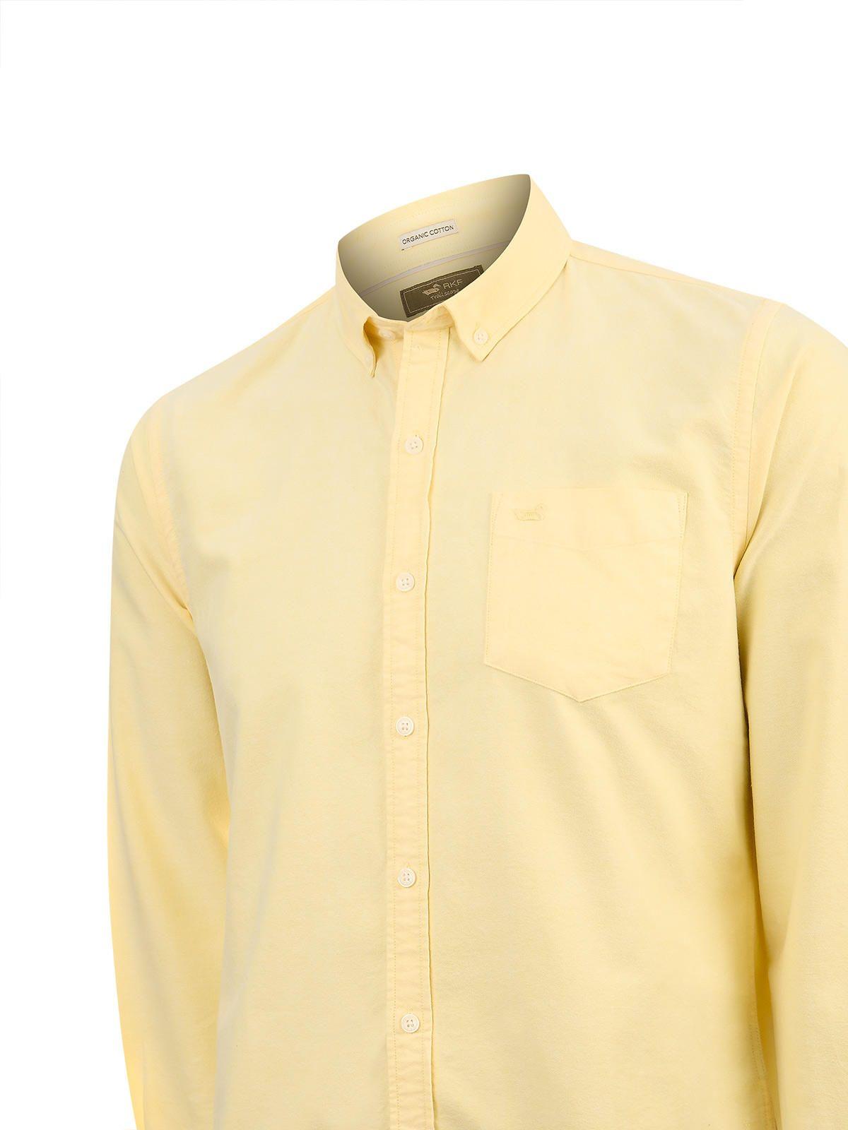 Camisa Algodón Hombre Oxford Amarillo-3