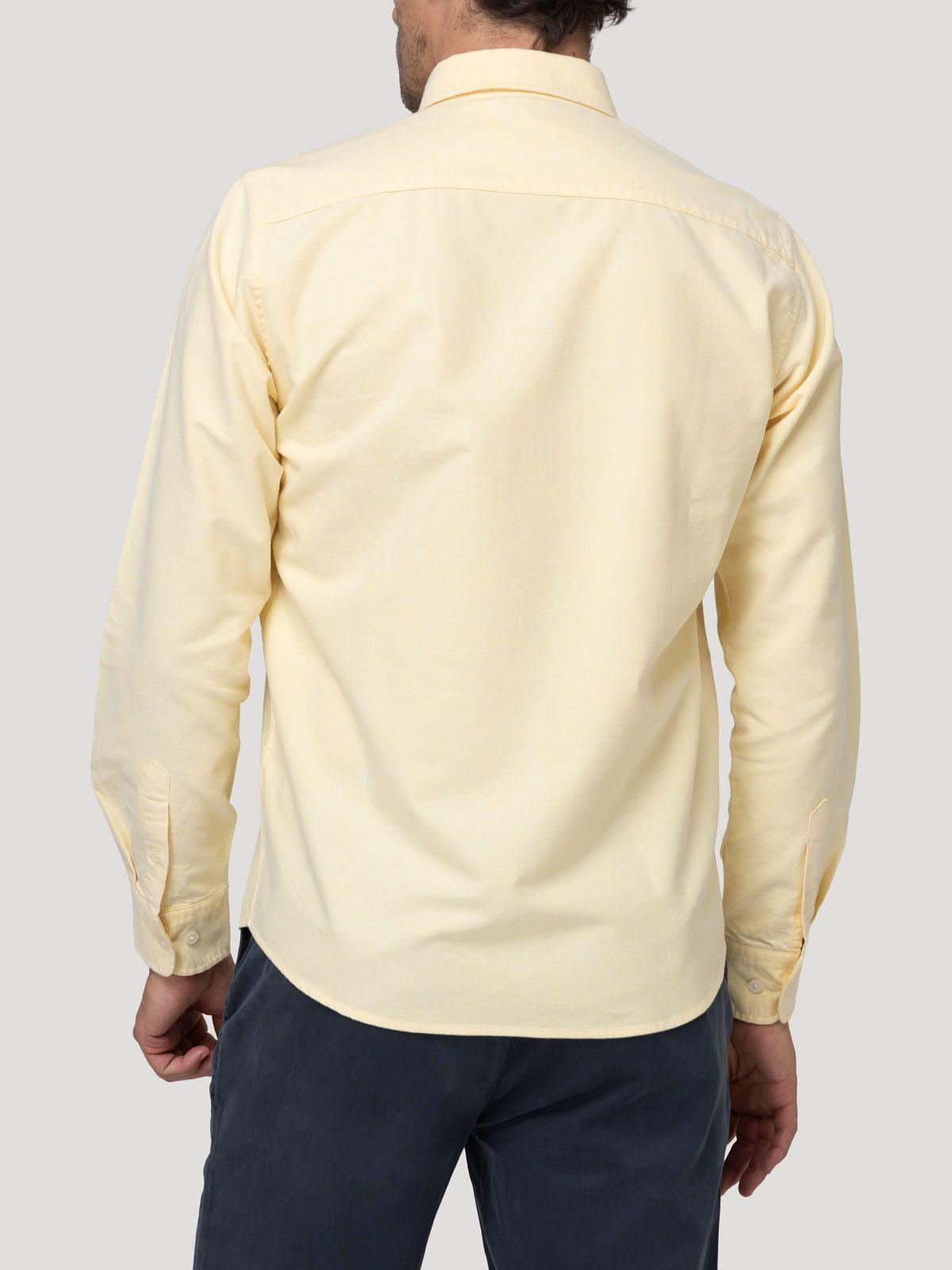 Camisa Algodón Hombre Oxford Amarillo-5