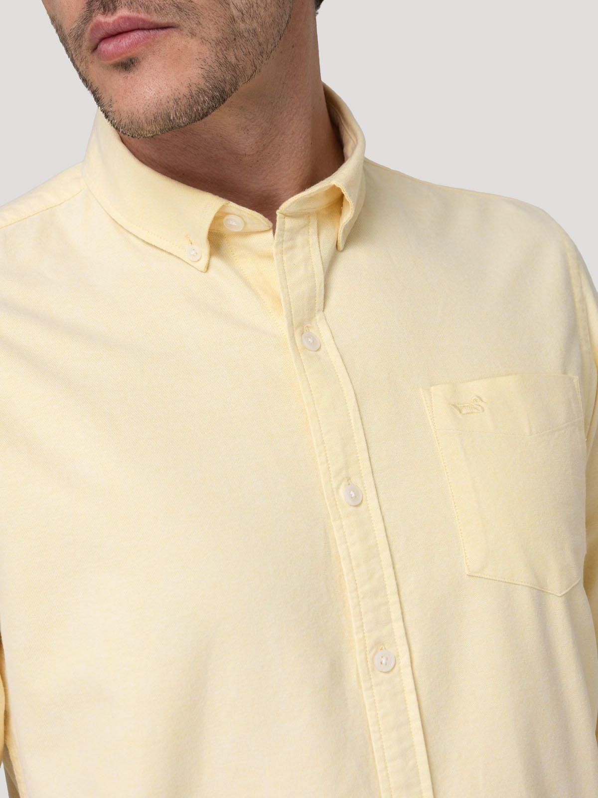 Camisa Algodón Hombre Oxford Amarillo-6