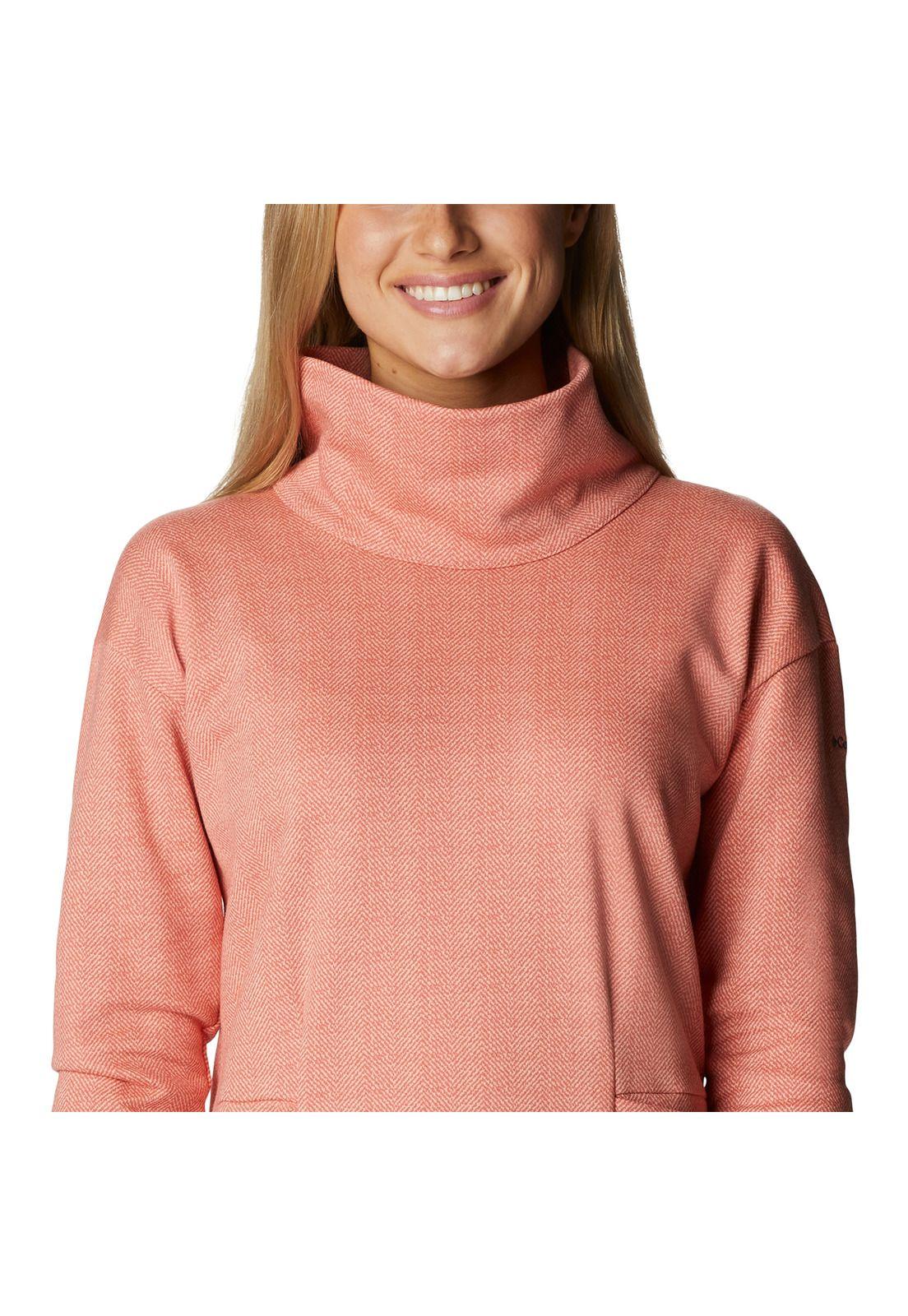 Polerón Mujer Lodge Funnel Pullove Rosado-1