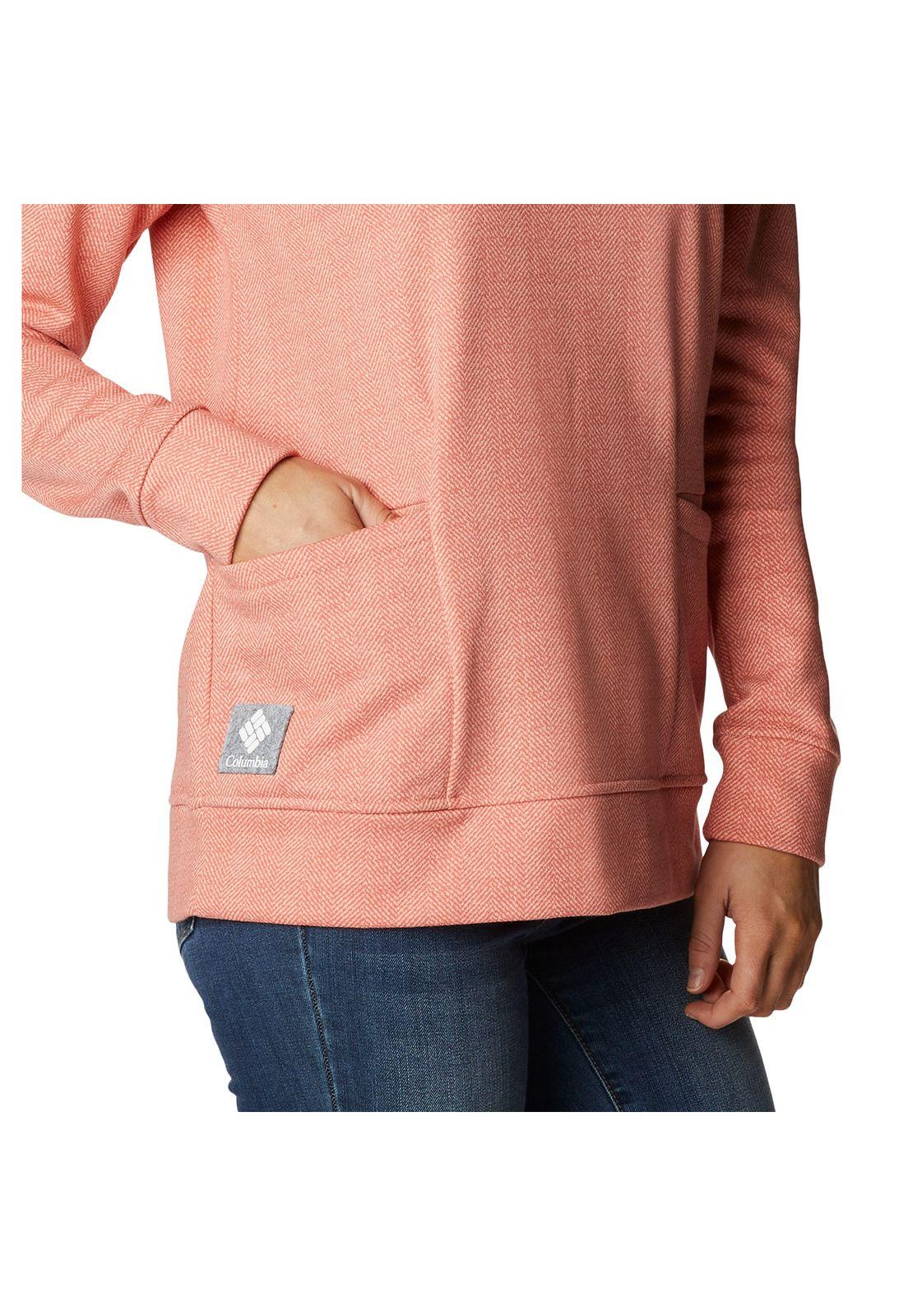 Polerón Mujer Lodge Funnel Pullove Rosado-3