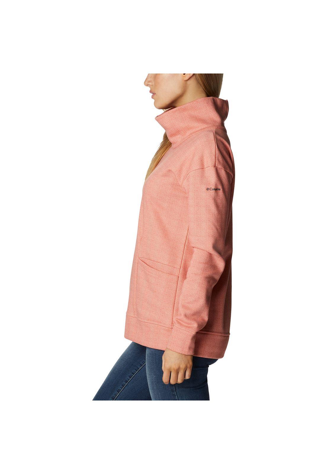 Polerón Mujer Lodge Funnel Pullove Rosado-4