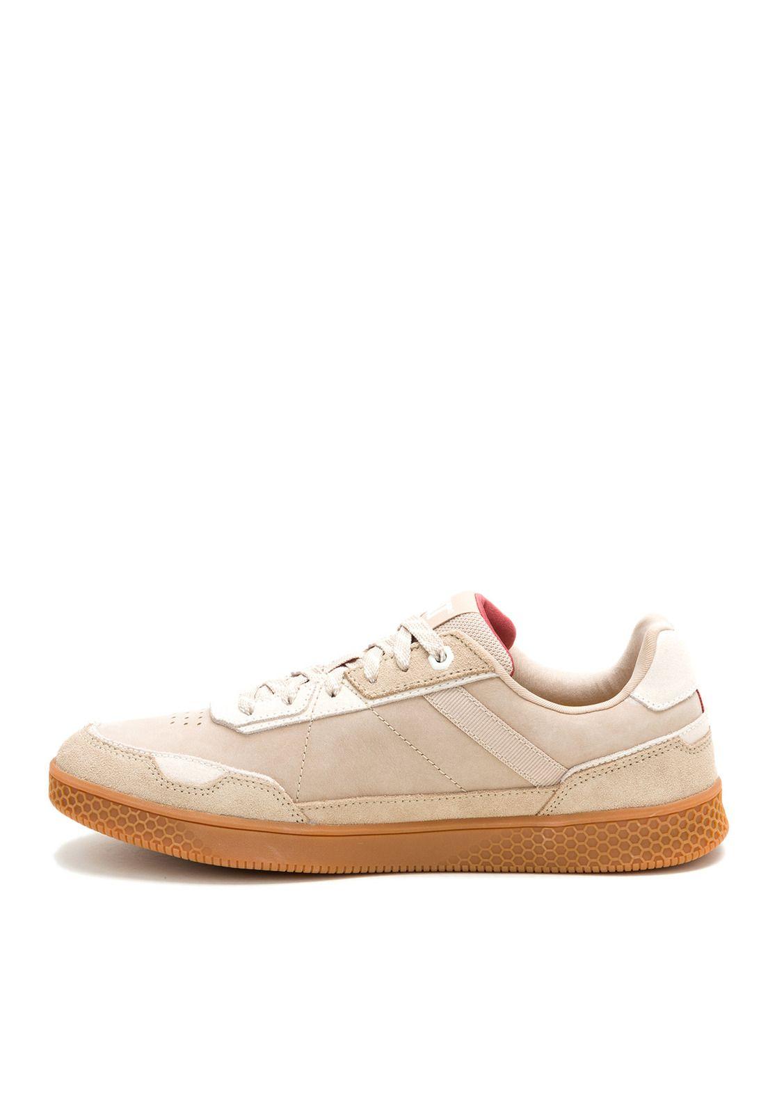 Zapatilla Pause Retro Leather Hombre Beige-3